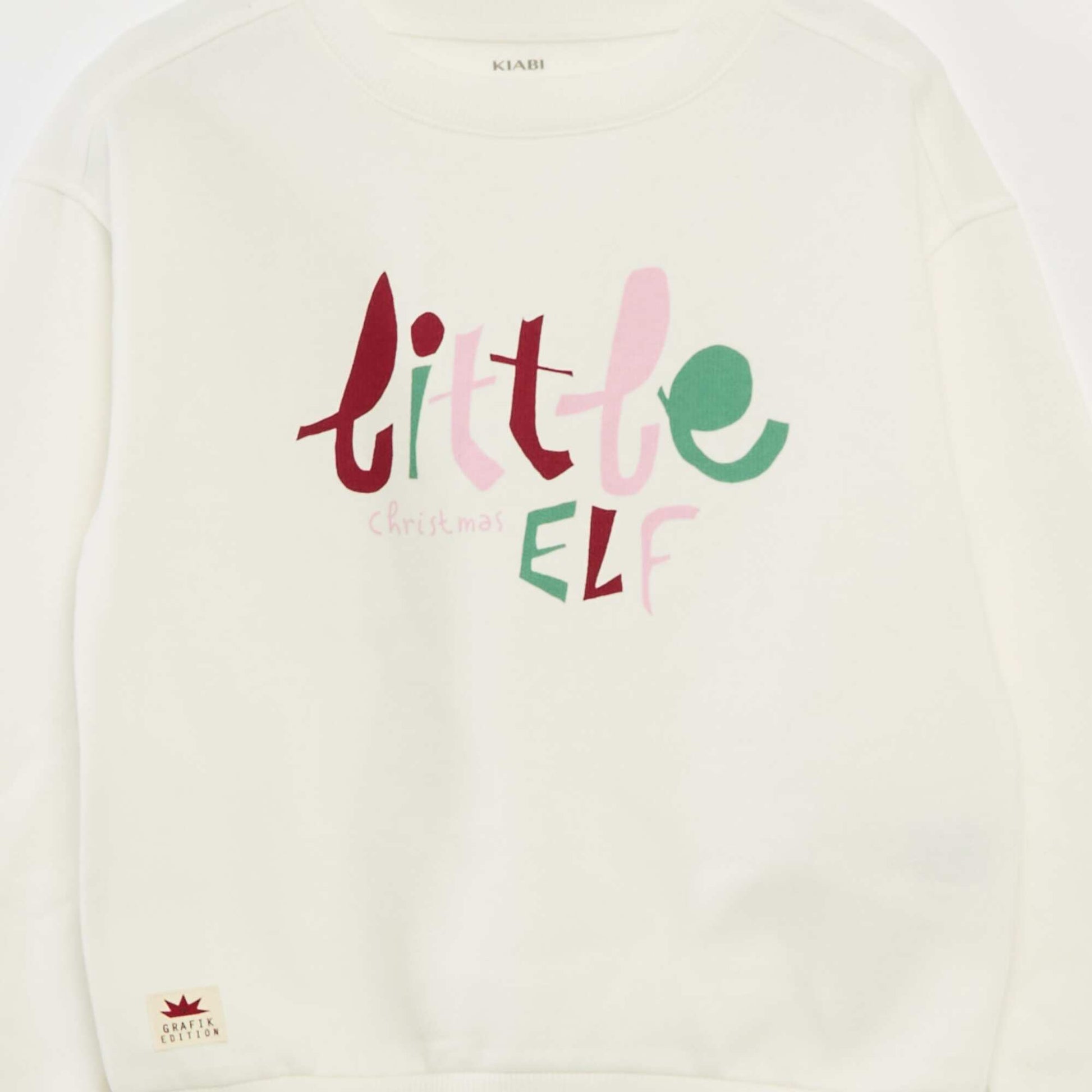 Pull de Noël à motif imprimé en coton BLANC