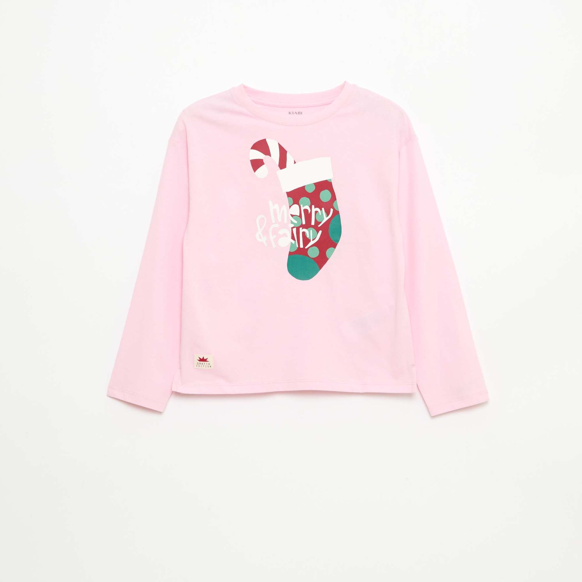 T-shirt manches longues imprimé ROSE