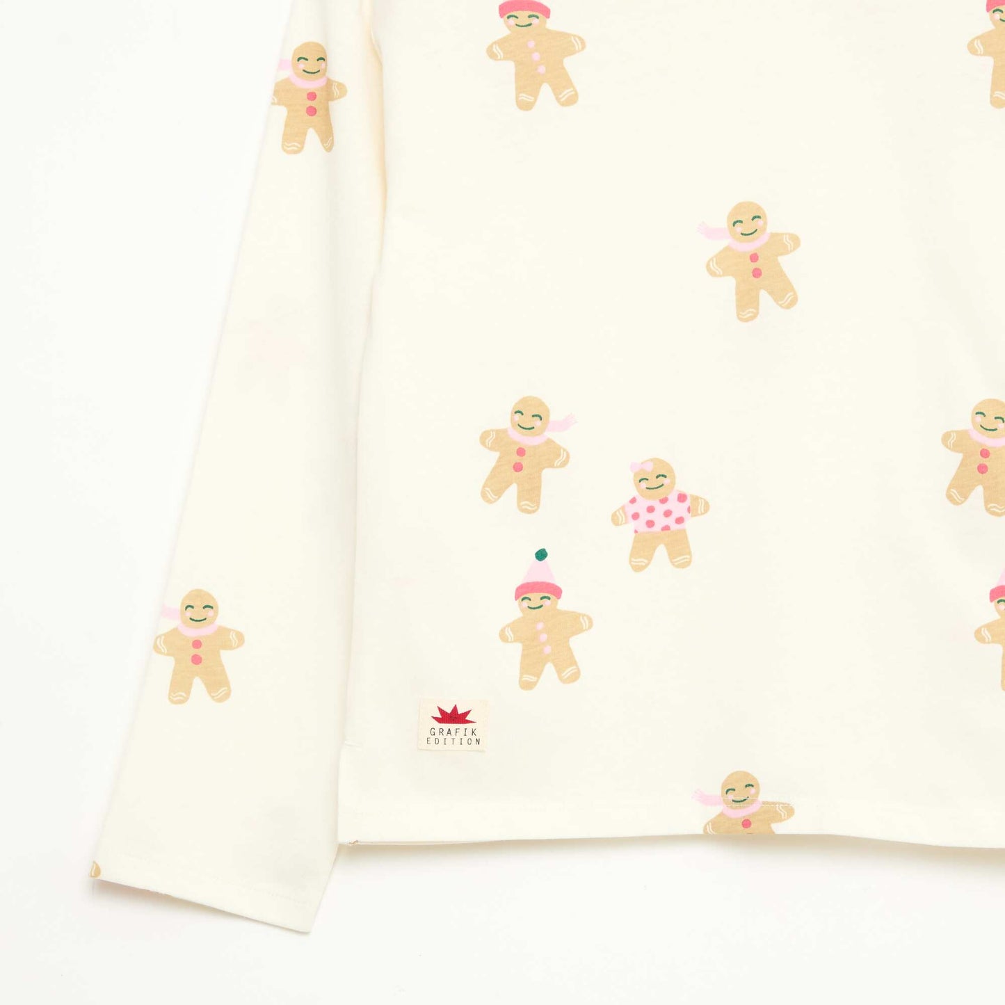 T-shirt manches longues imprimé BLANC