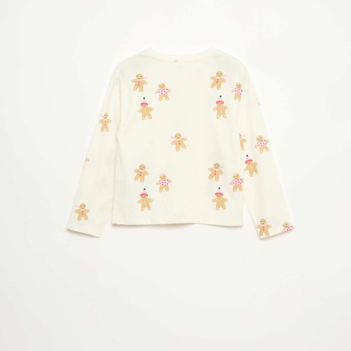 T-shirt manches longues imprimé BLANC