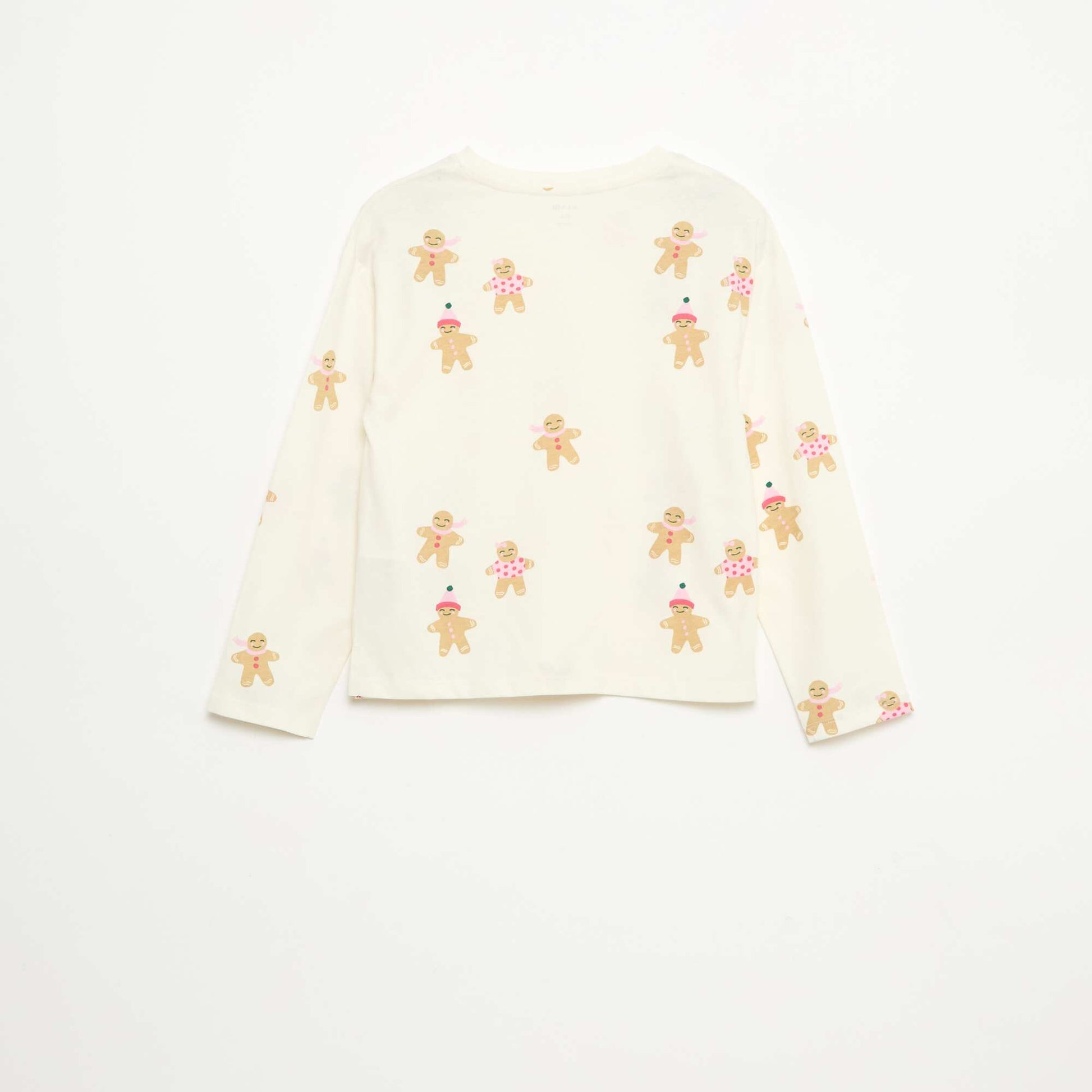 T-shirt manches longues imprimé BLANC