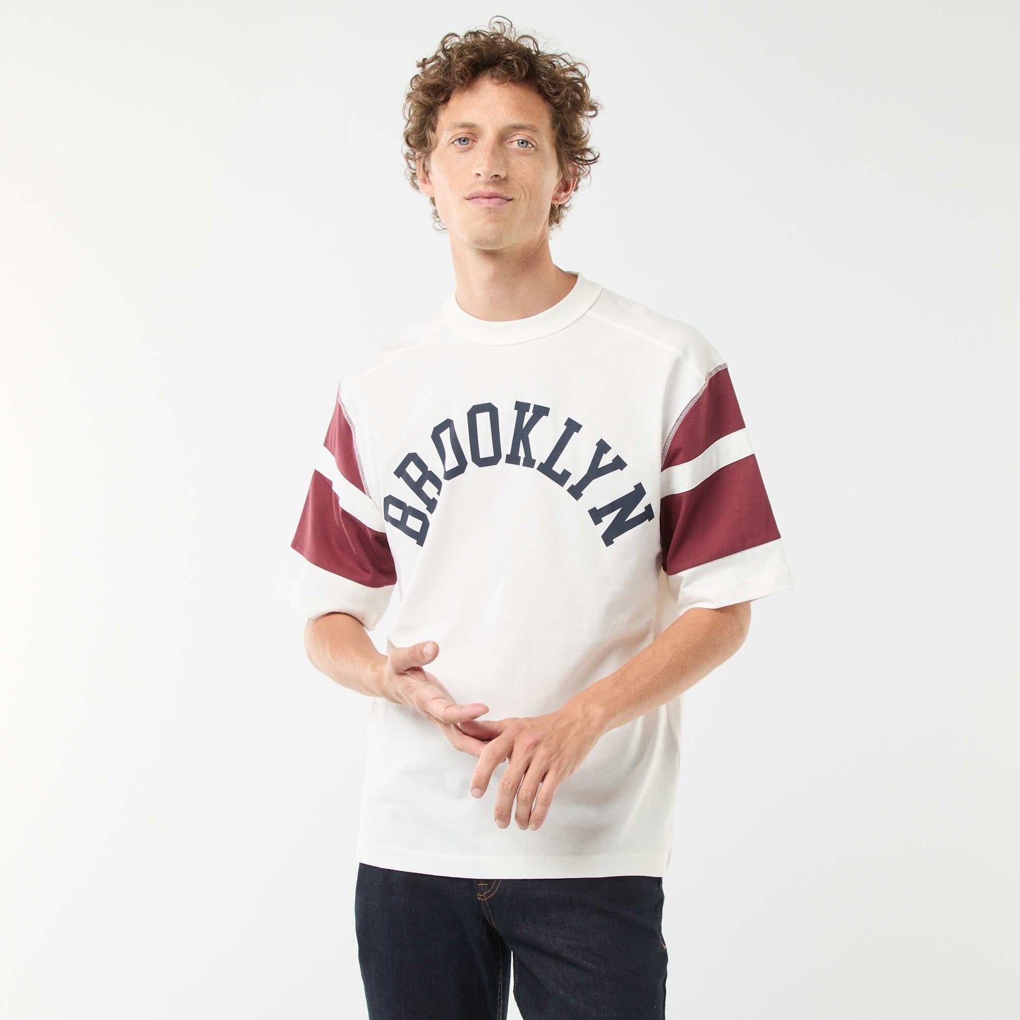 T-shirt imprimé style sport 'Brooklin' à manches courtes ROUGE