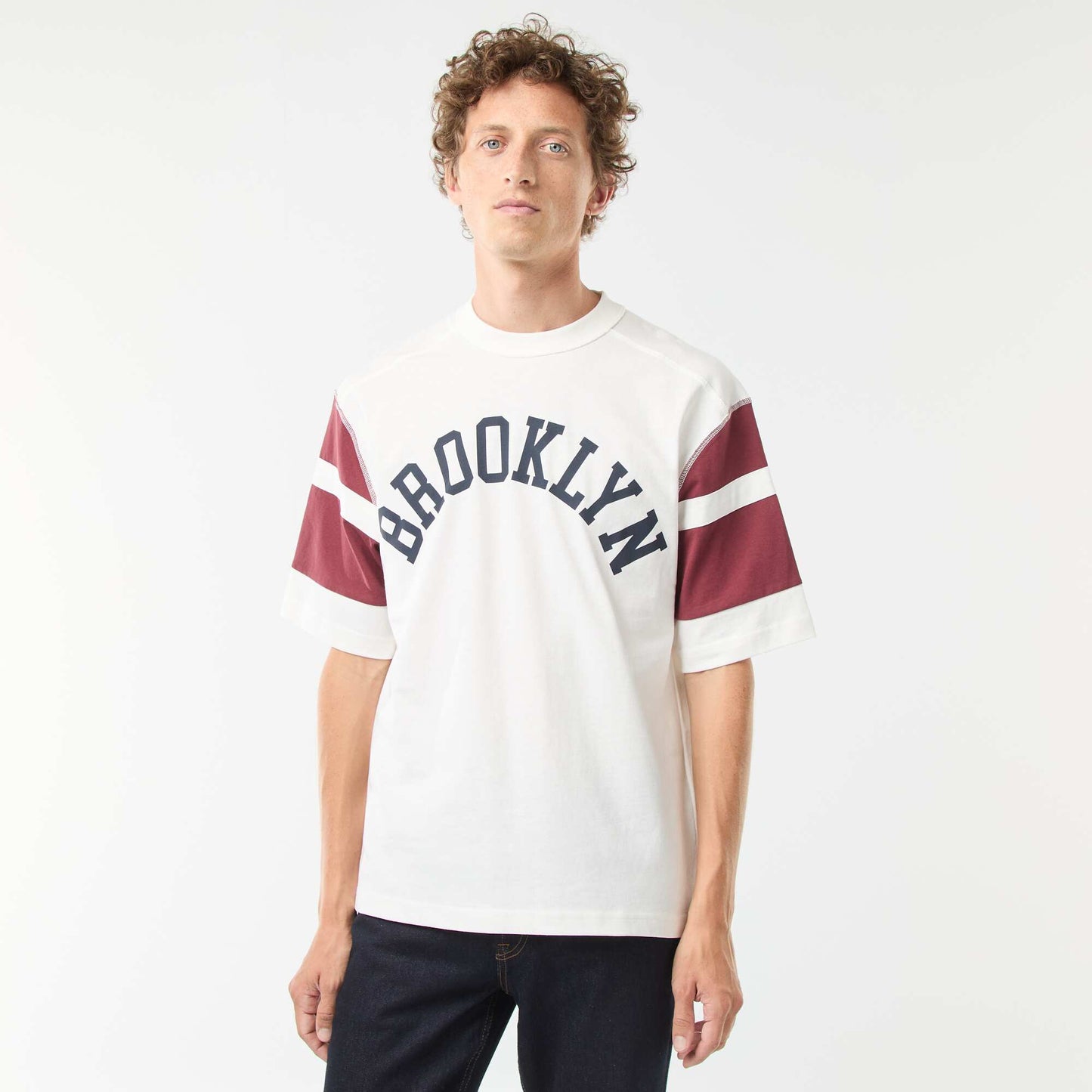 T-shirt imprimé style sport 'Brooklin' à manches courtes ROUGE