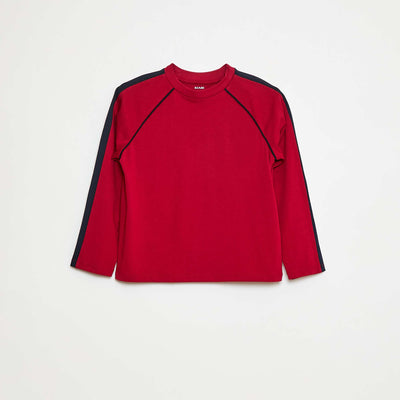 T-shirt en jersey à manches longues ROUGE