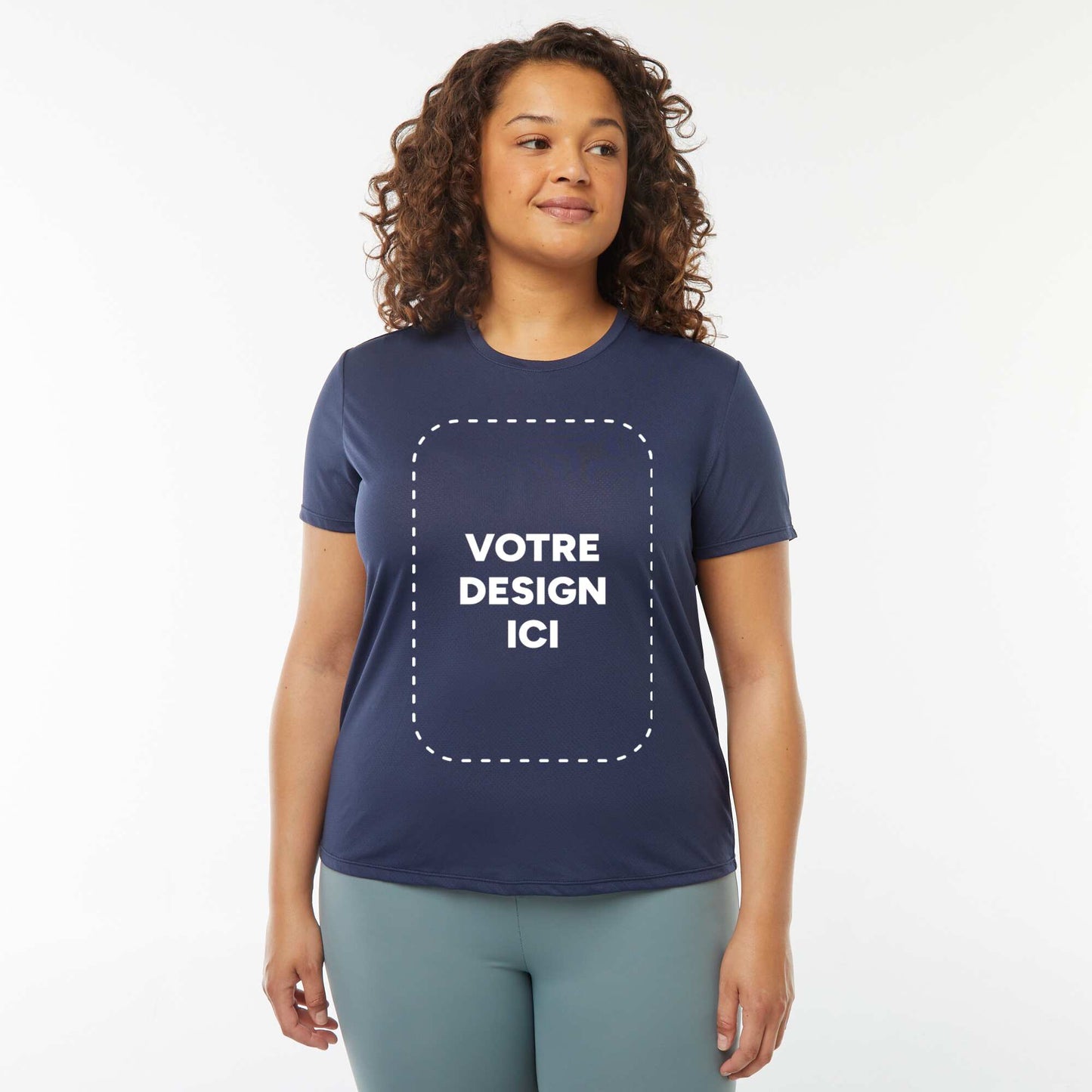 T-shirt polyester 140 Gr BLEU MARINE