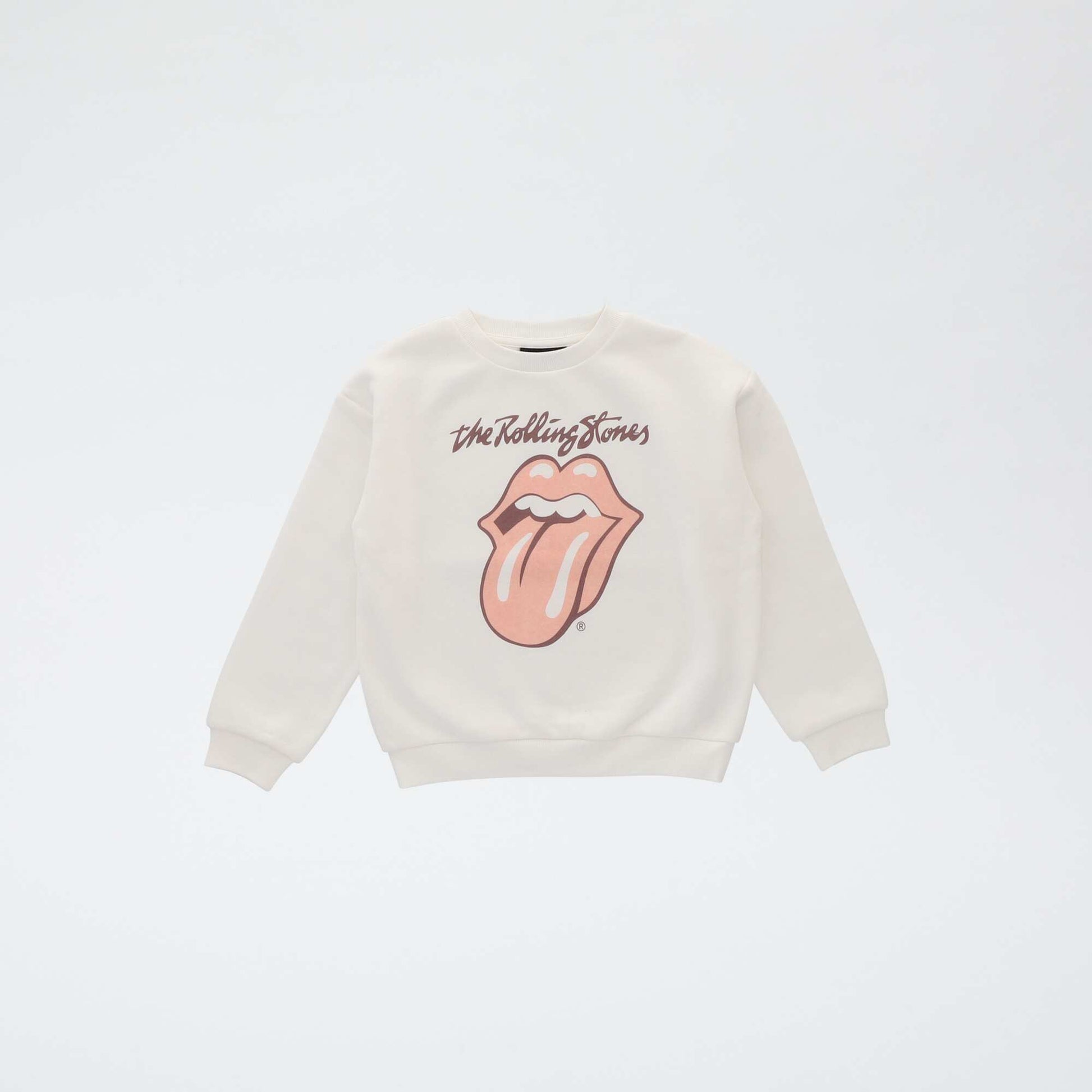 Sweat 'The Rolling Stones' col rond BLANC