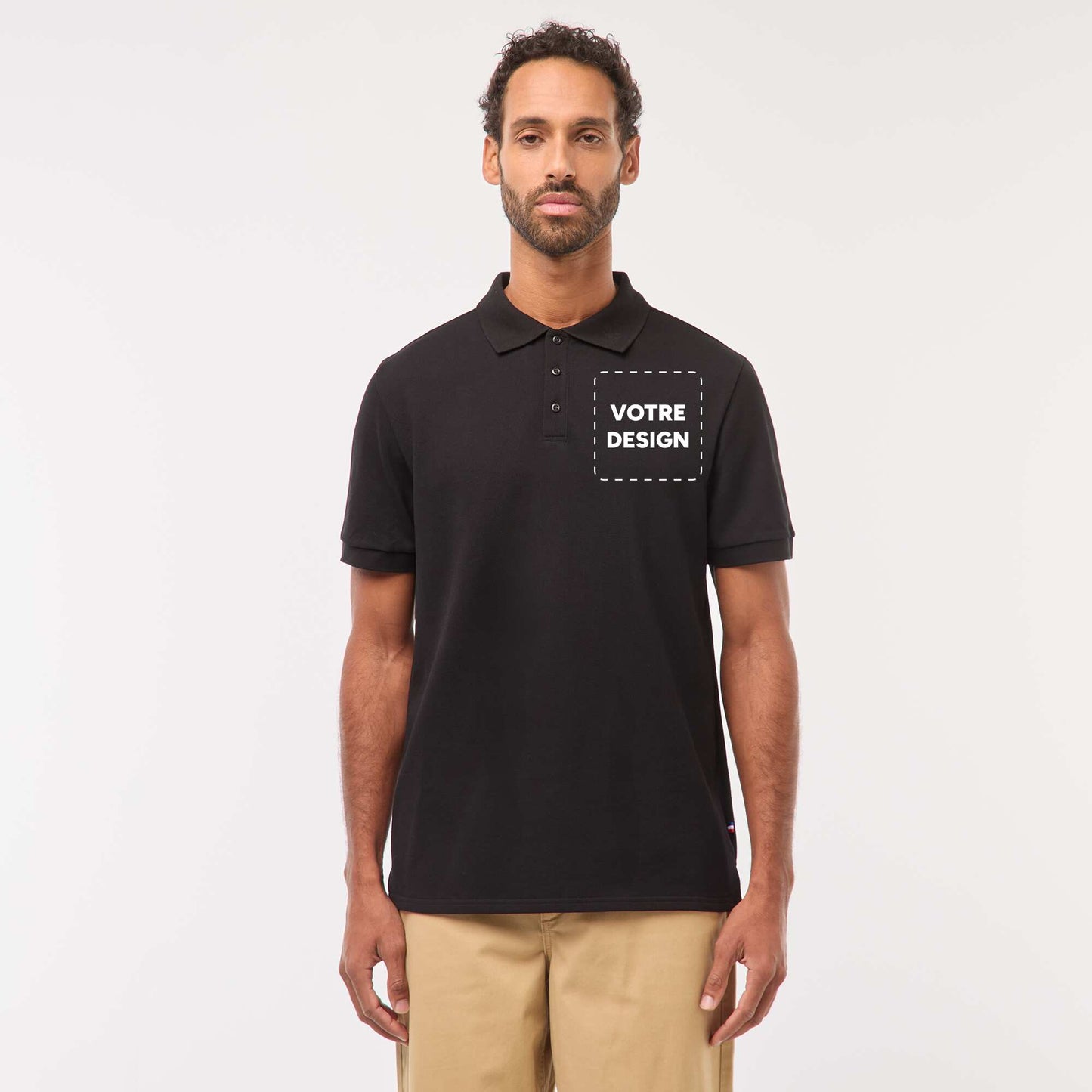 Polo maille piquée coton 220 gr - unisexe NOIR