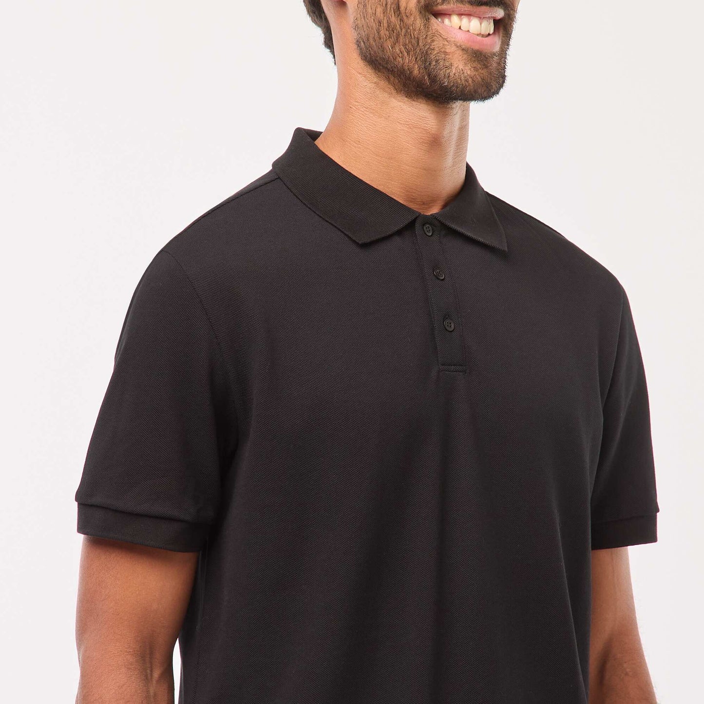 Polo maille piquée coton 220 gr - unisexe NOIR