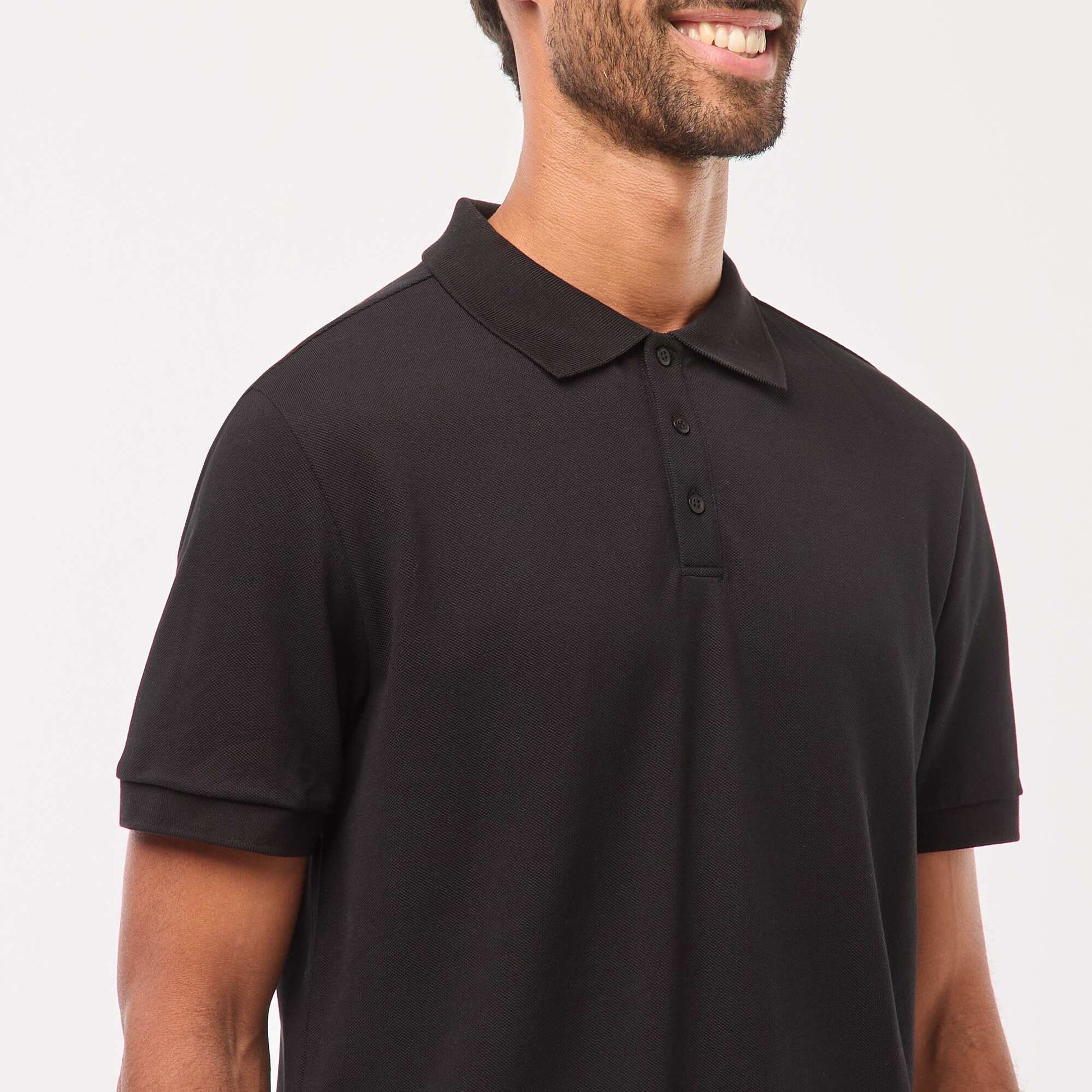 Polo maille piquée coton 220 gr - unisexe NOIR