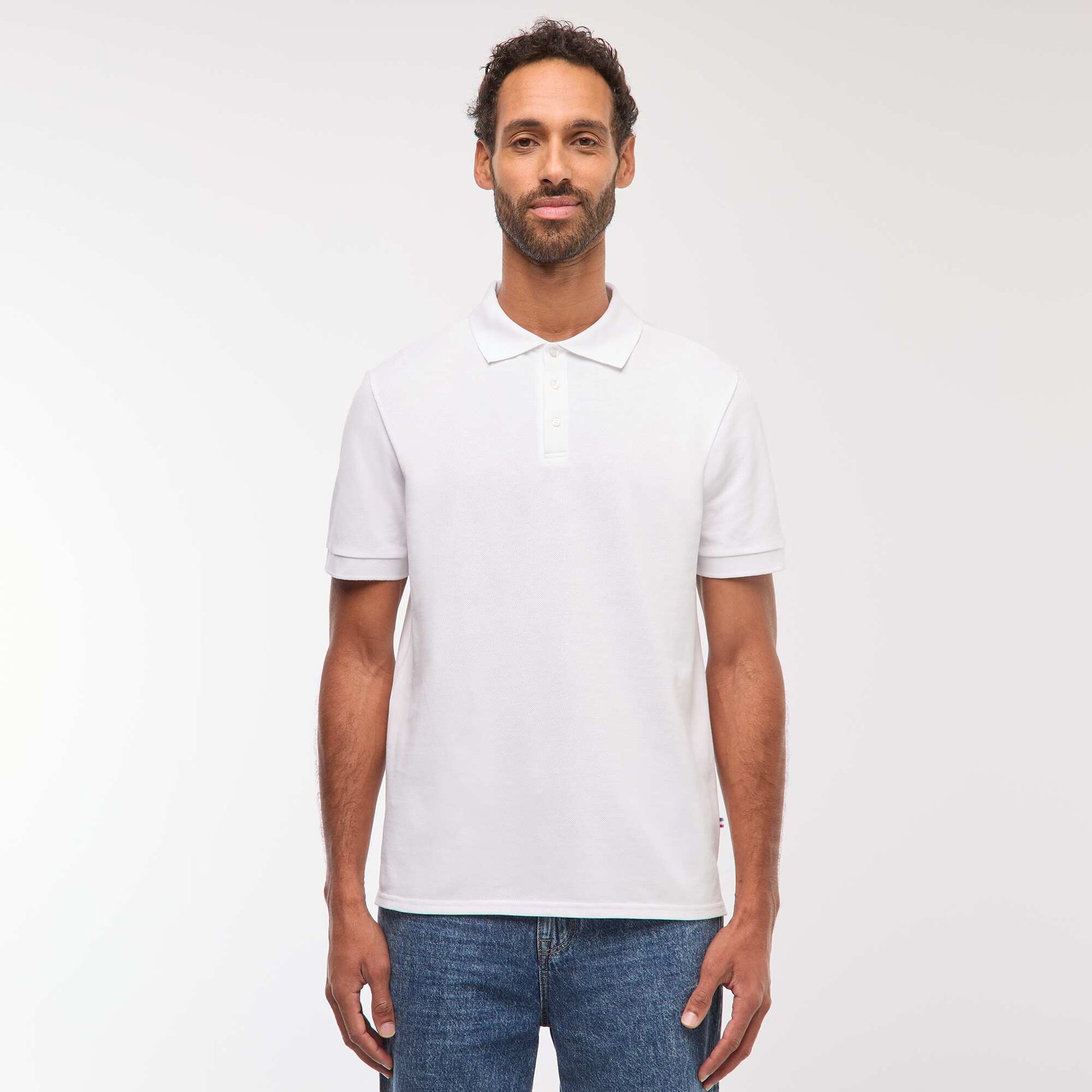 Polo maille piquée coton 220 gr - unisexe BLANC