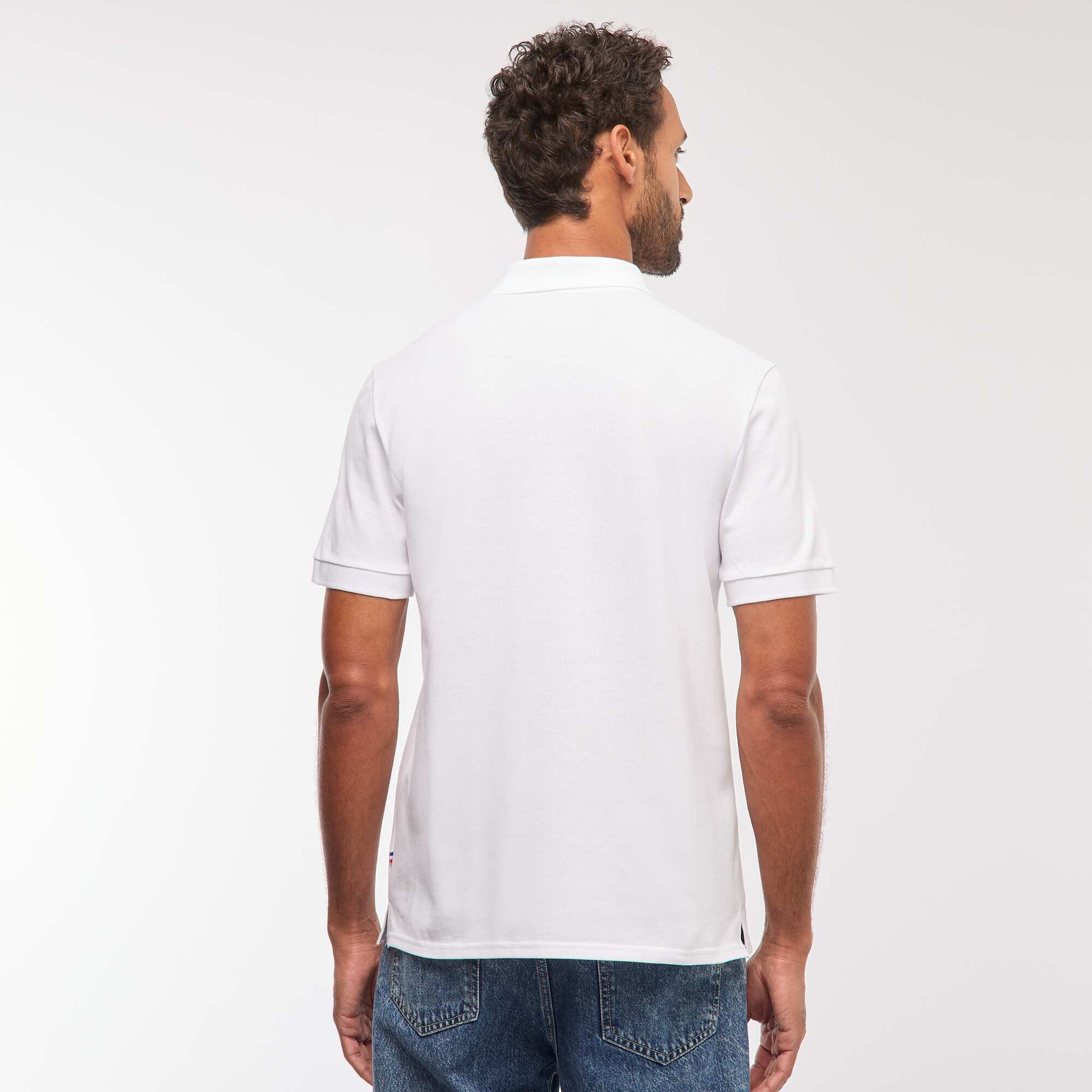 Polo maille piquée coton 220 gr - unisexe BLANC