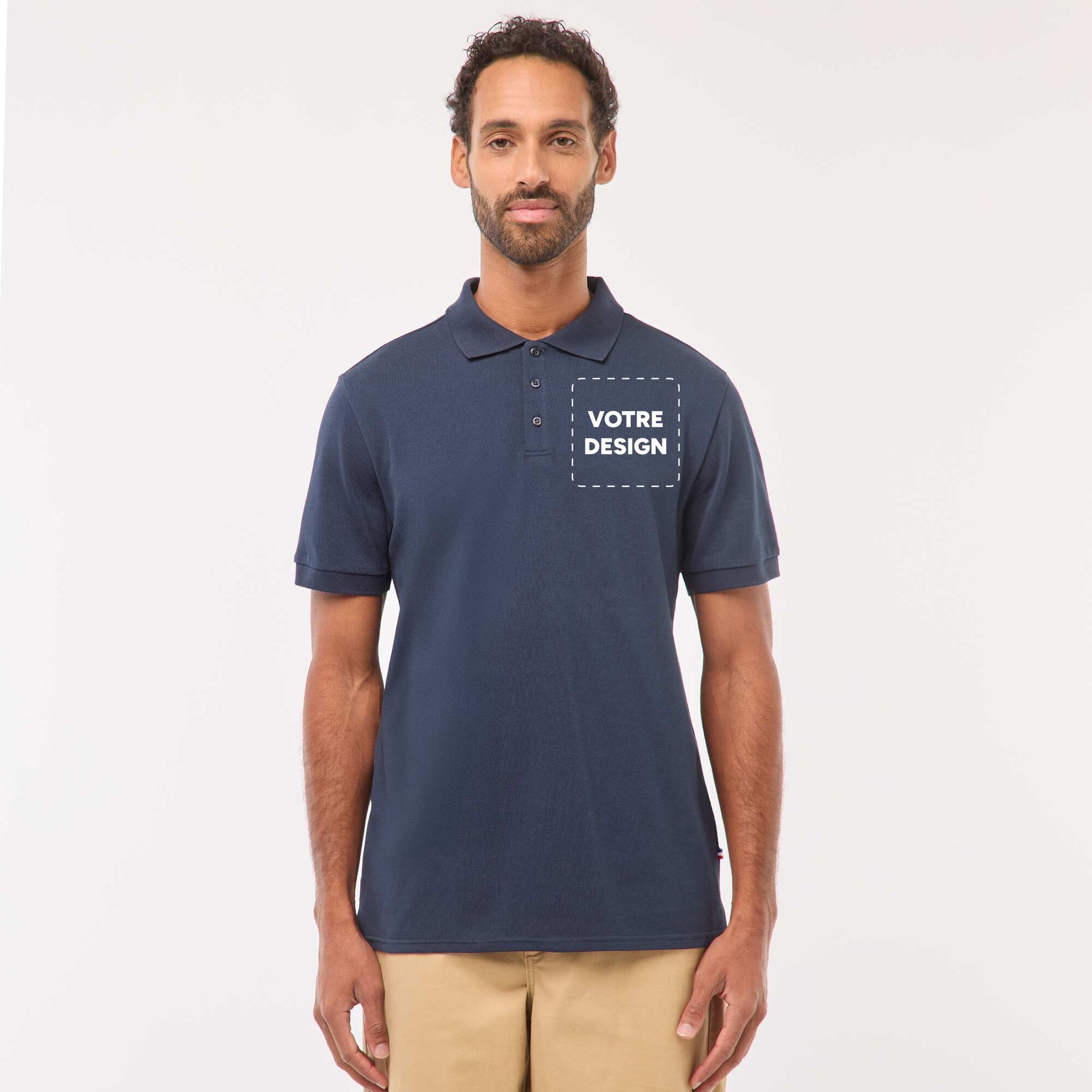 Polo maille piquée coton 220 gr - unisexe BLEU MARINE