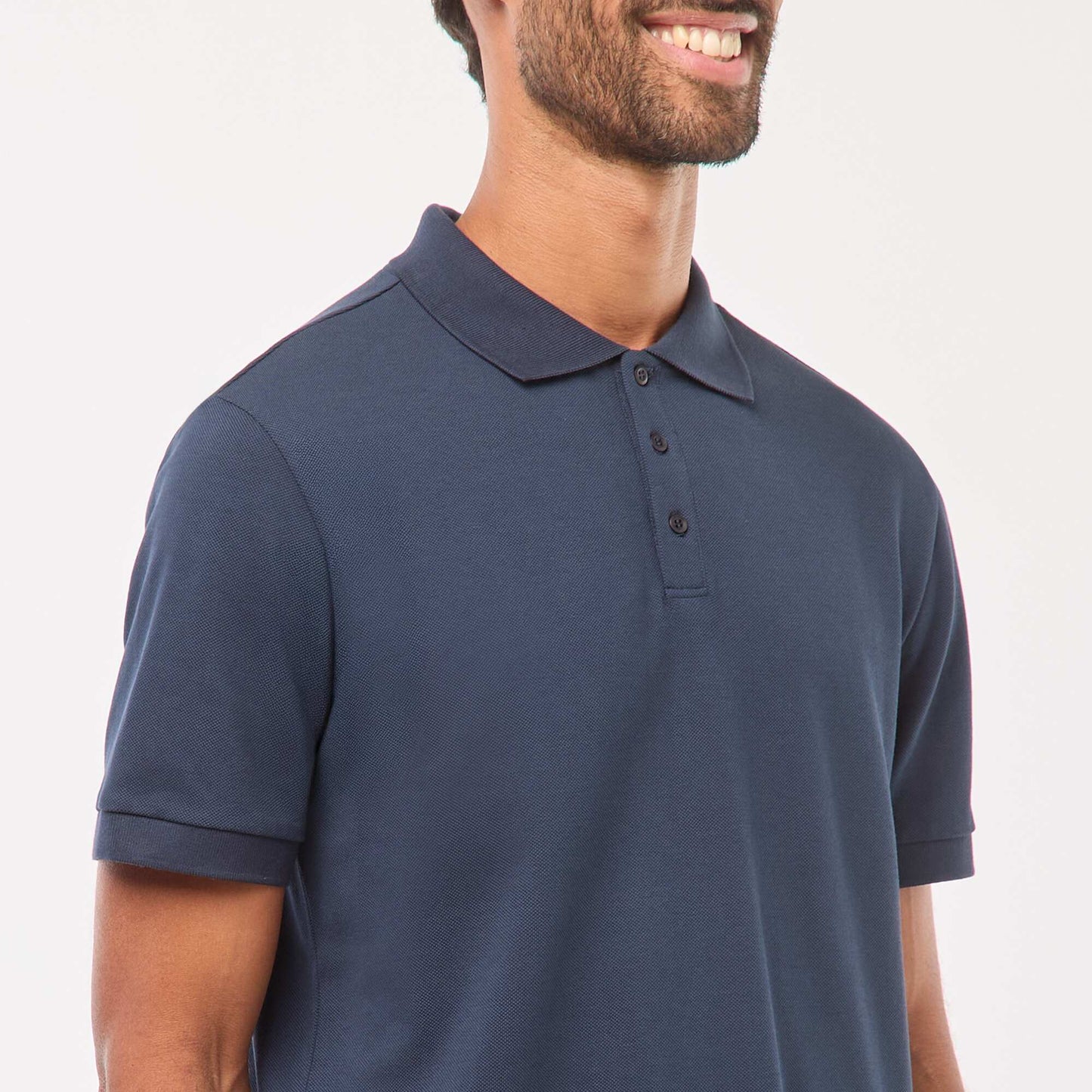 Polo maille piquée coton 220 gr - unisexe BLEU MARINE