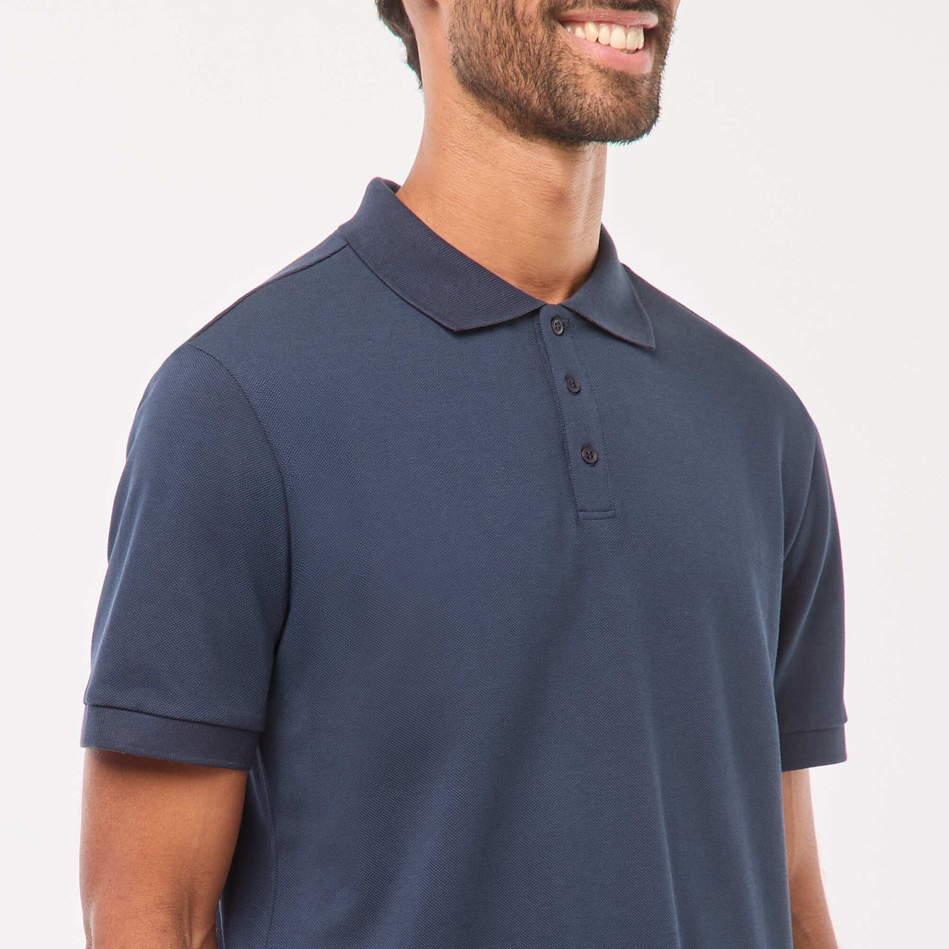 Polo maille piquée coton 220 gr - unisexe BLEU MARINE