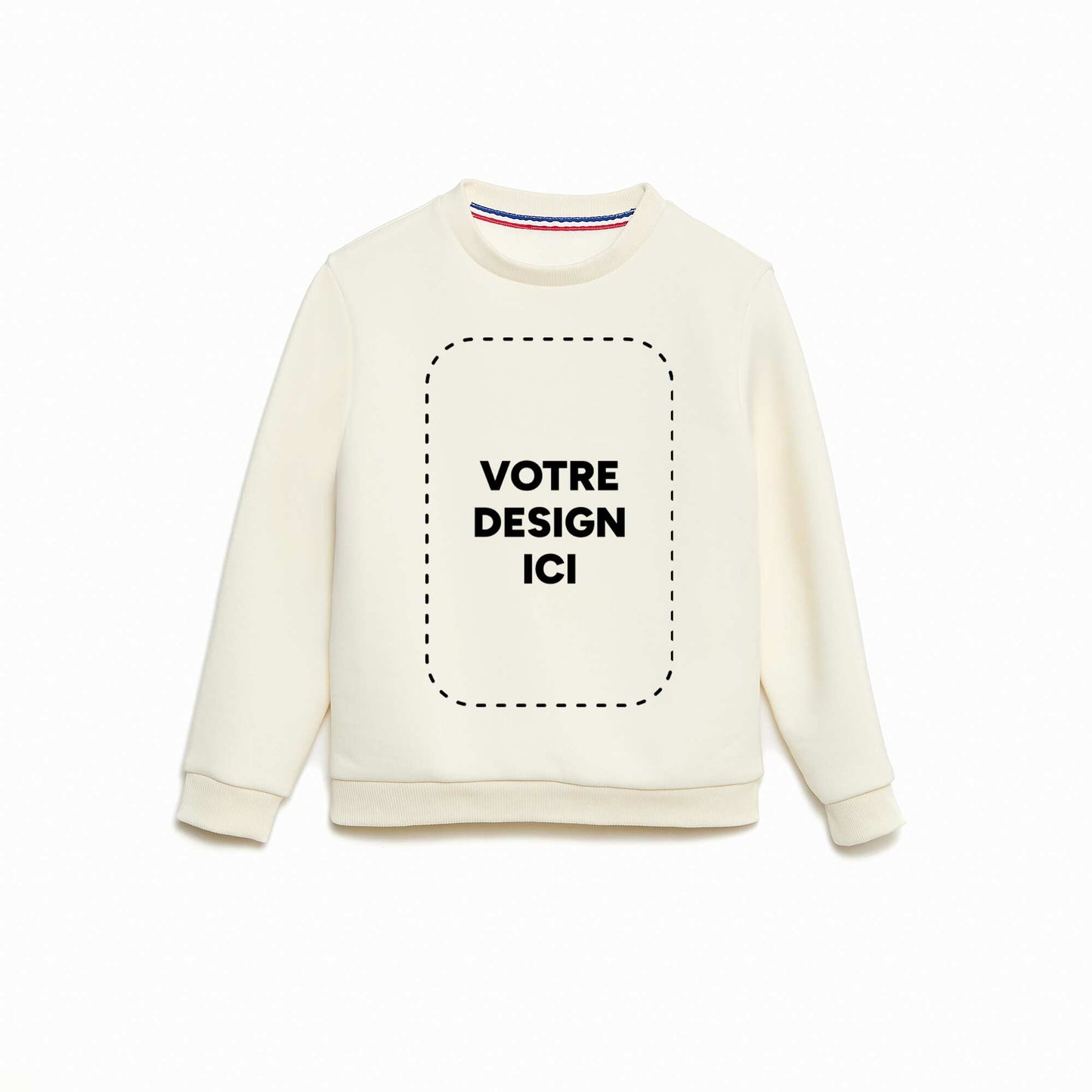 Sweat enfant col rond molleton 260 Gr - unisexe BLANC