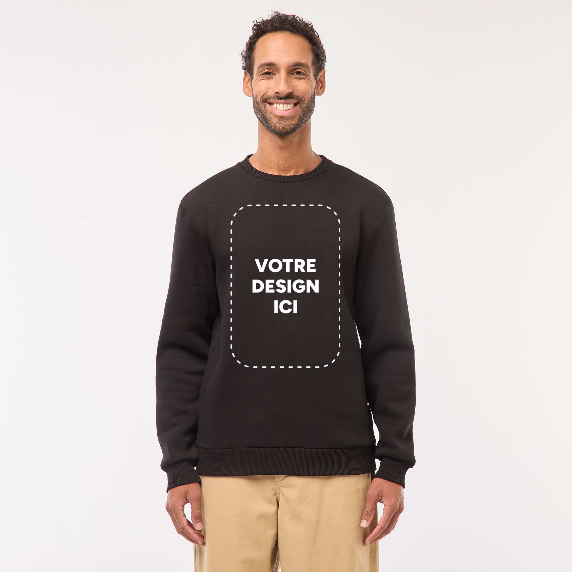 Sweat molleton lourd - unisexe NOIR