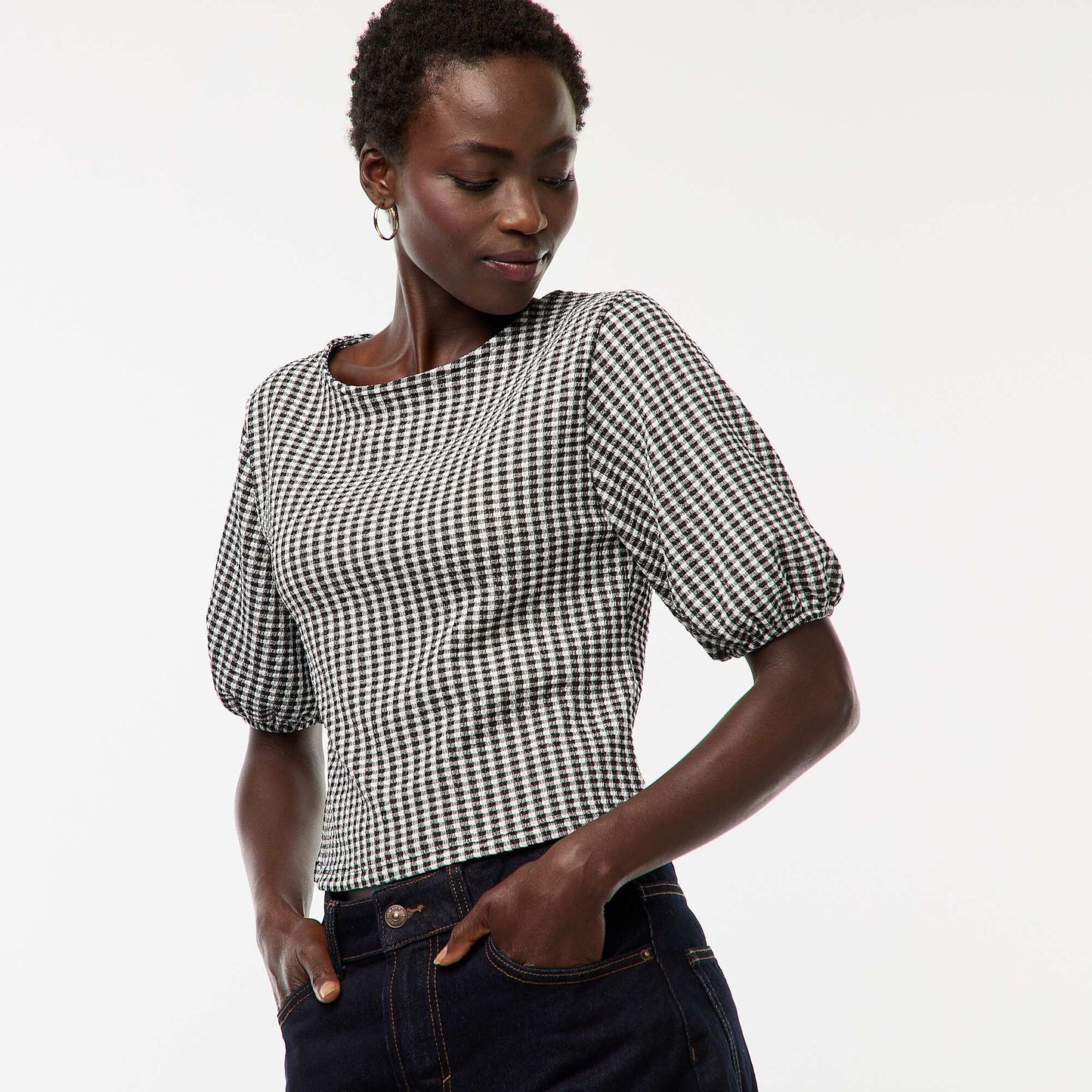 Blouse avec liens à nouer NOIR