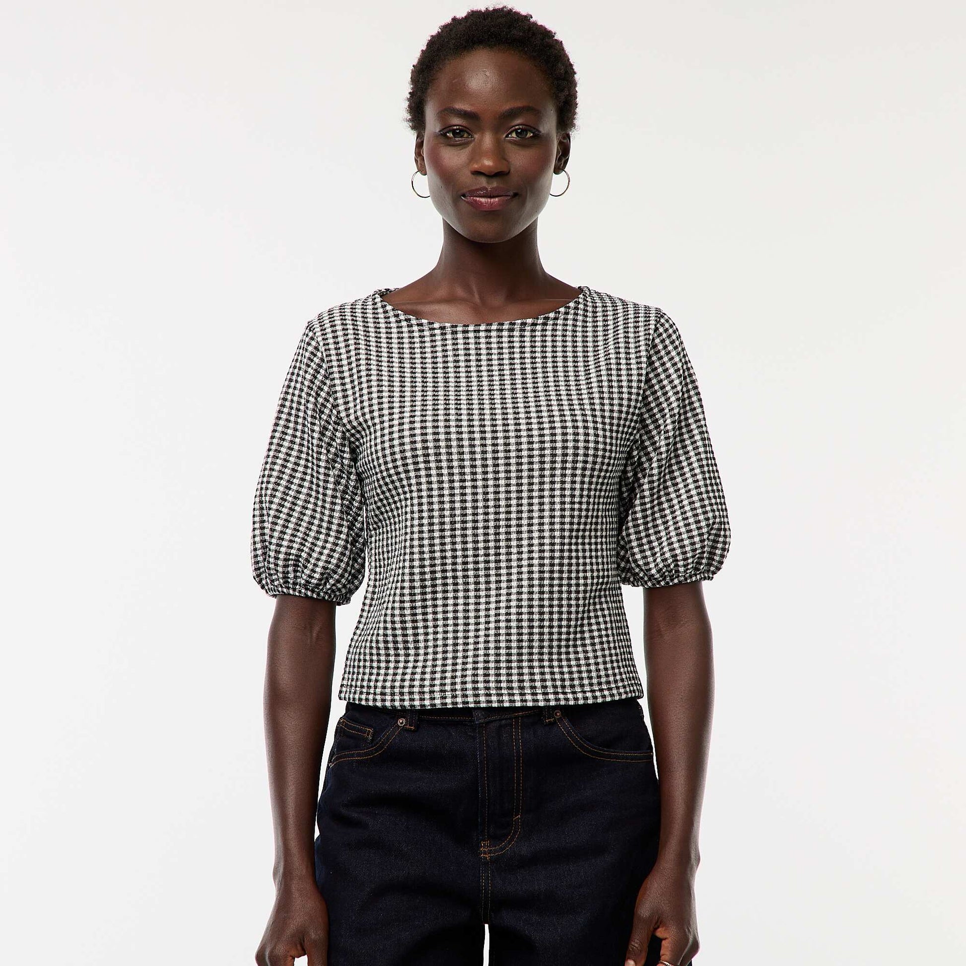 Blouse avec liens à nouer NOIR