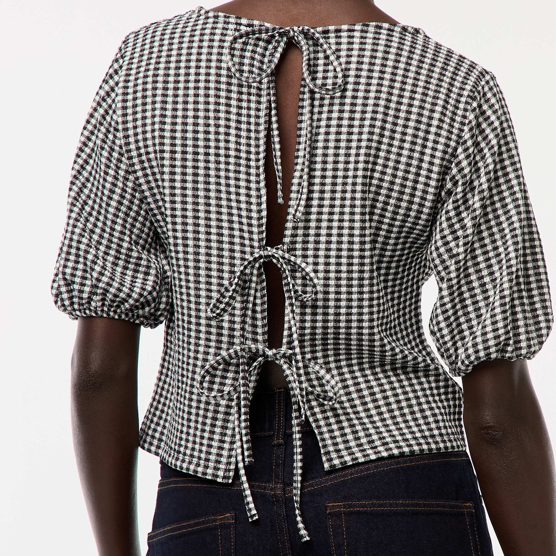 Blouse avec liens à nouer NOIR