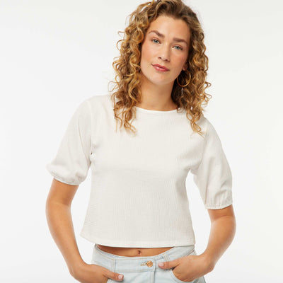 Blouse avec liens à nouer BLANC