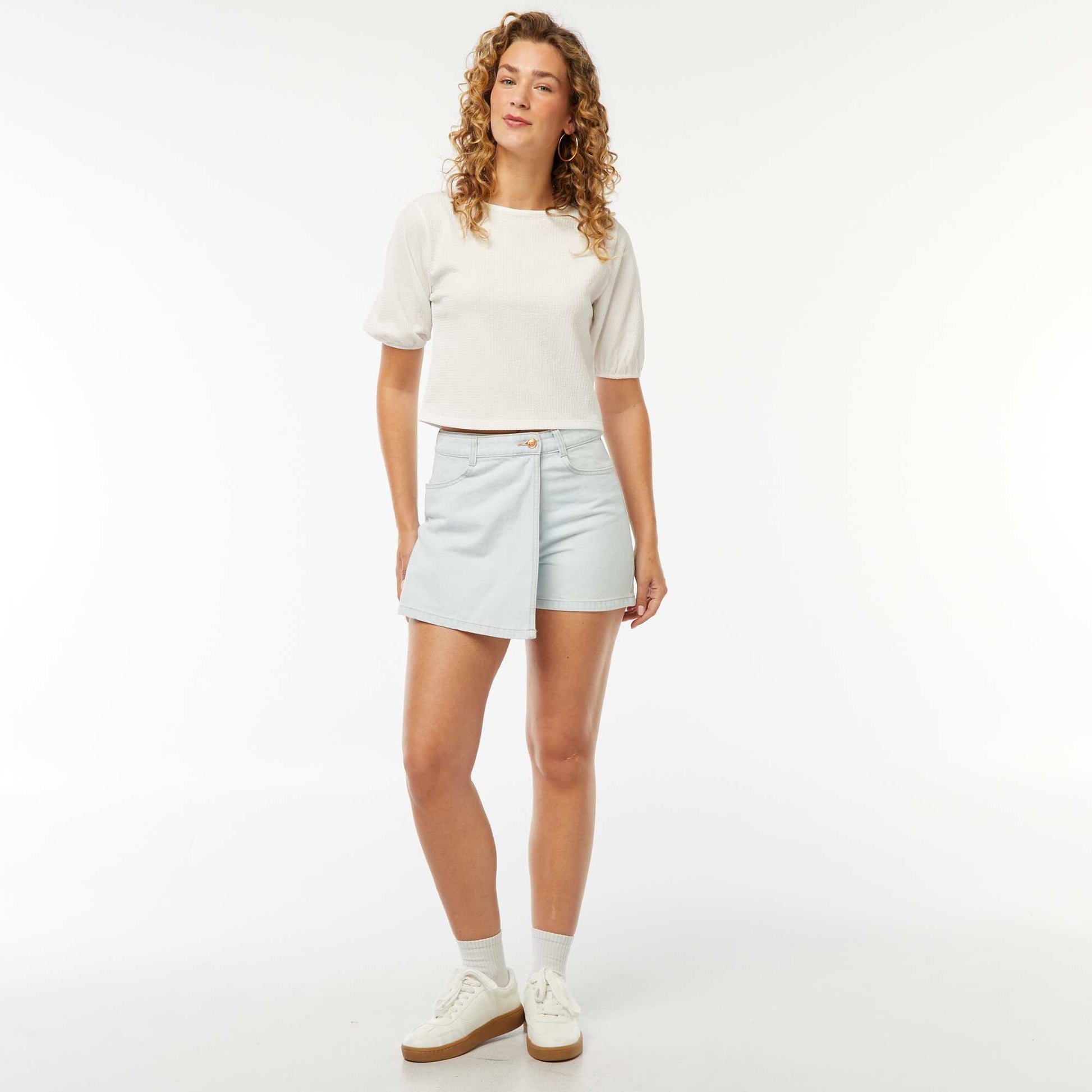 Blouse avec liens à nouer BLANC