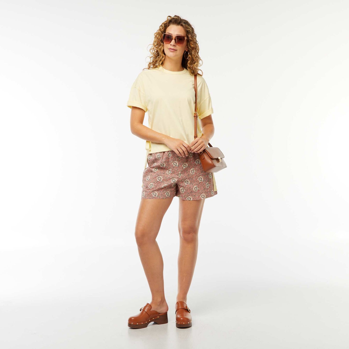 Tee-shirt large avec noeuds JAUNE