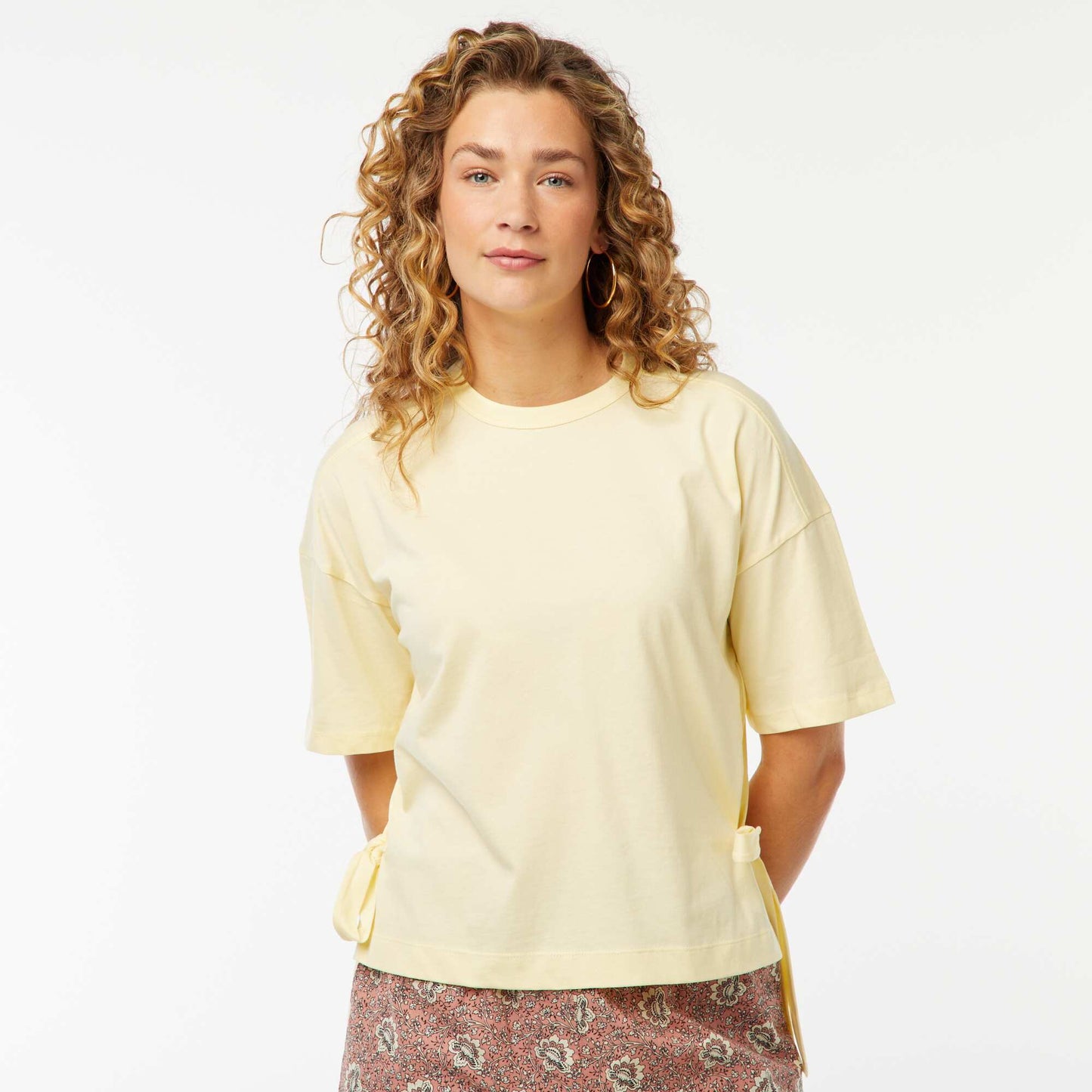 Tee-shirt large avec noeuds JAUNE