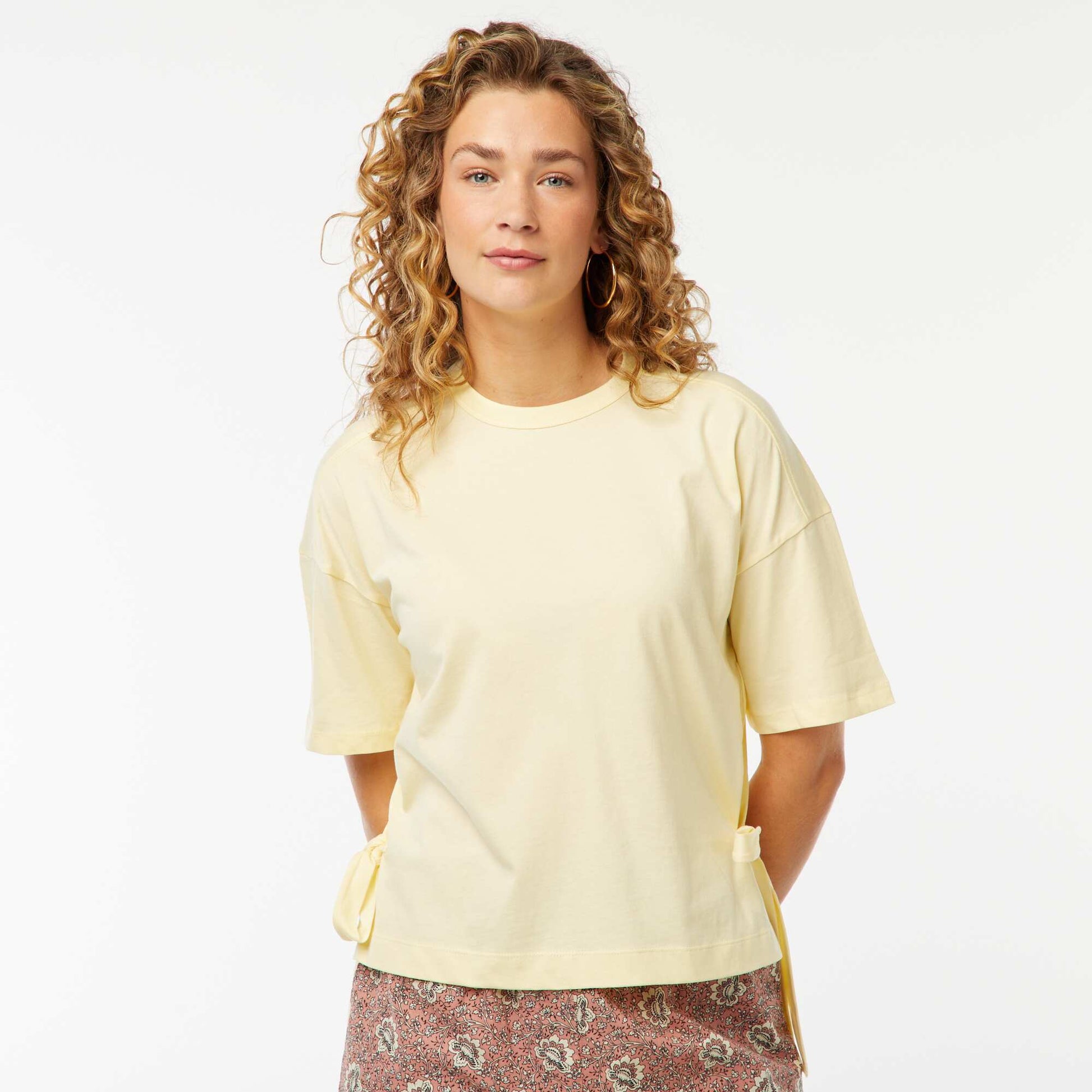 Tee-shirt large avec noeuds JAUNE