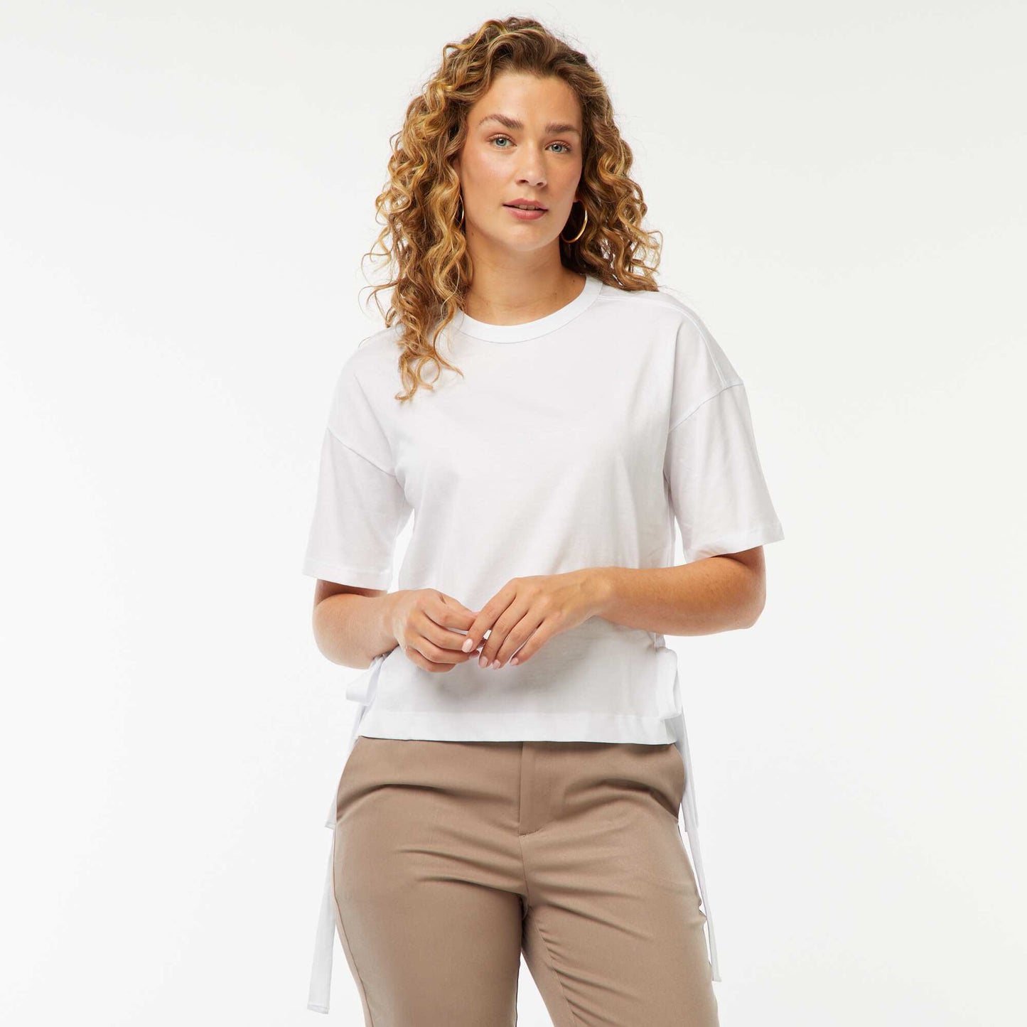 Tee-shirt large avec noeuds BLANC