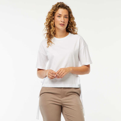 Tee-shirt large avec noeuds BLANC