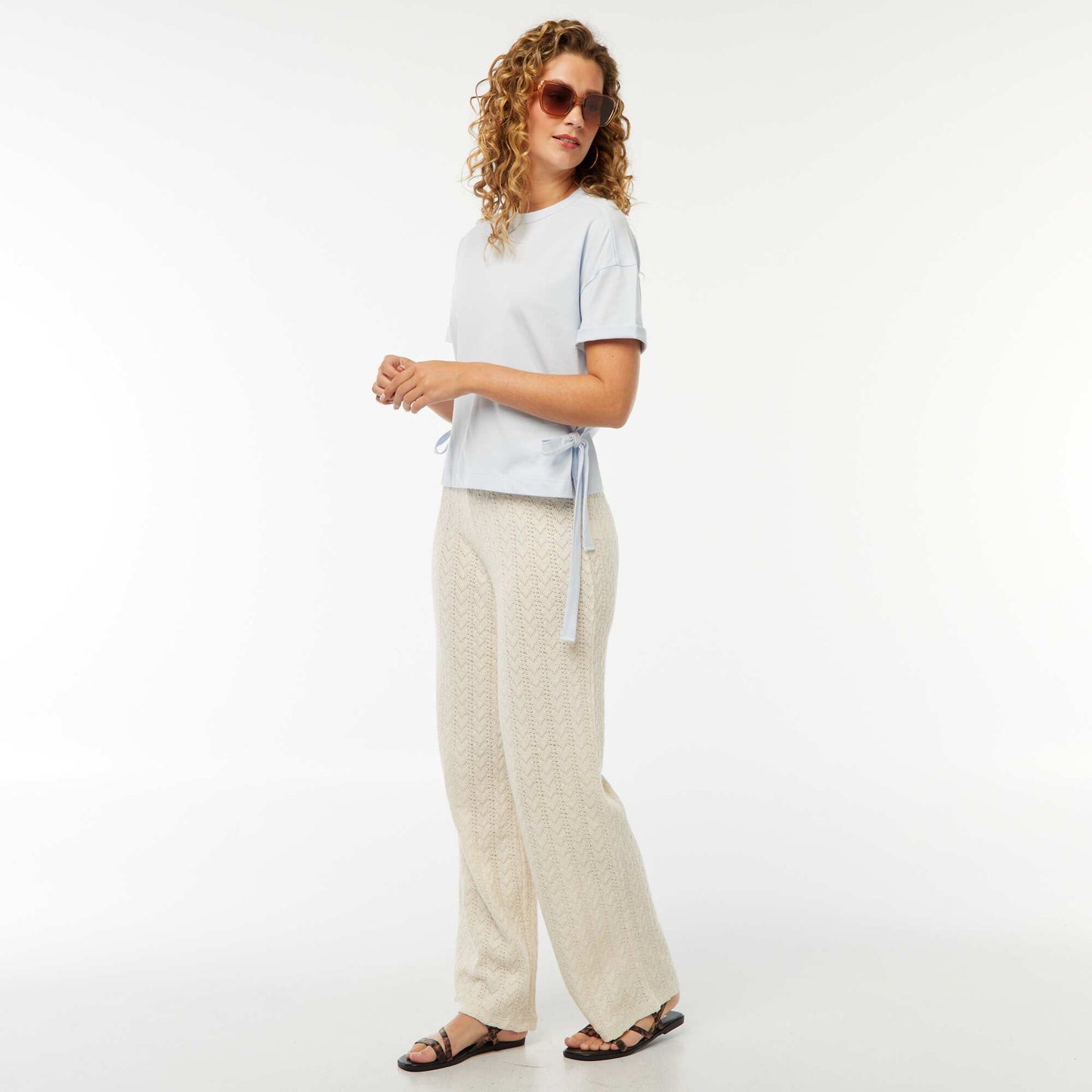 Tee-shirt large avec noeuds BLEU