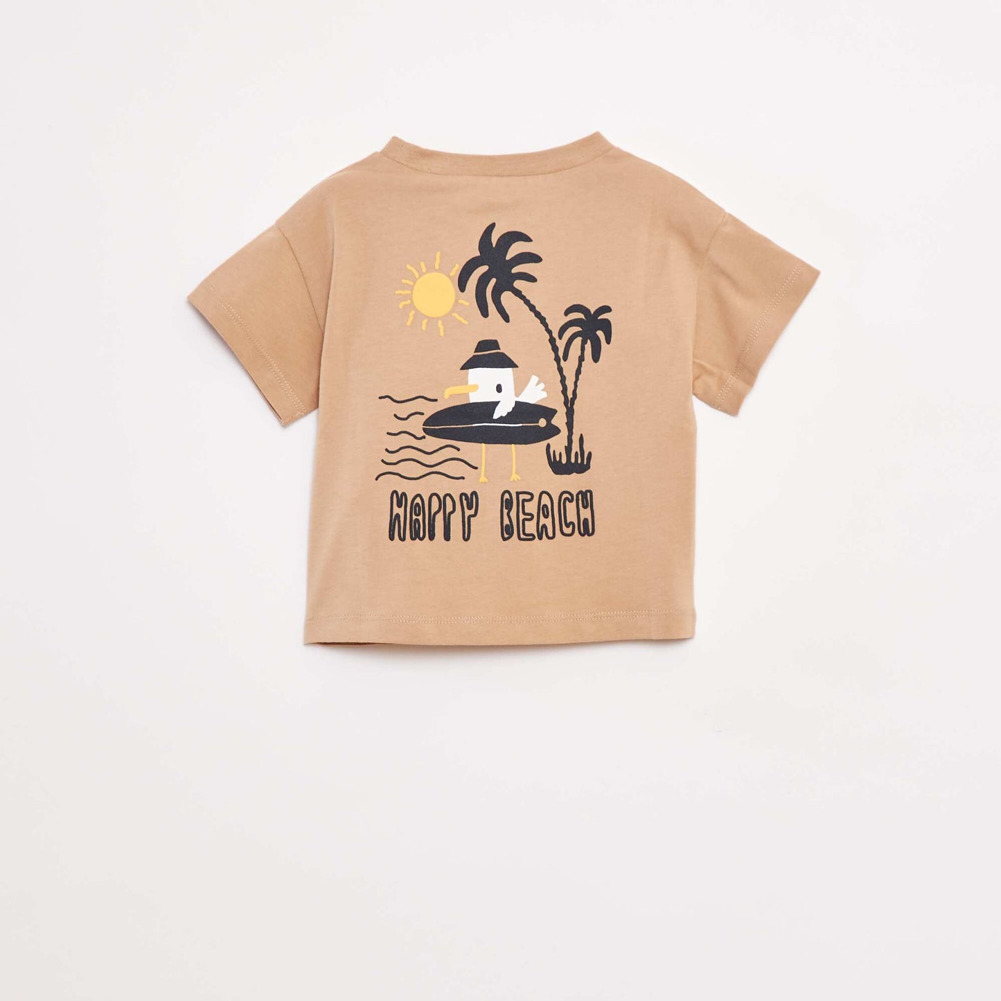 T-shirt imprimé fantaisie à manches courtes BEIGE