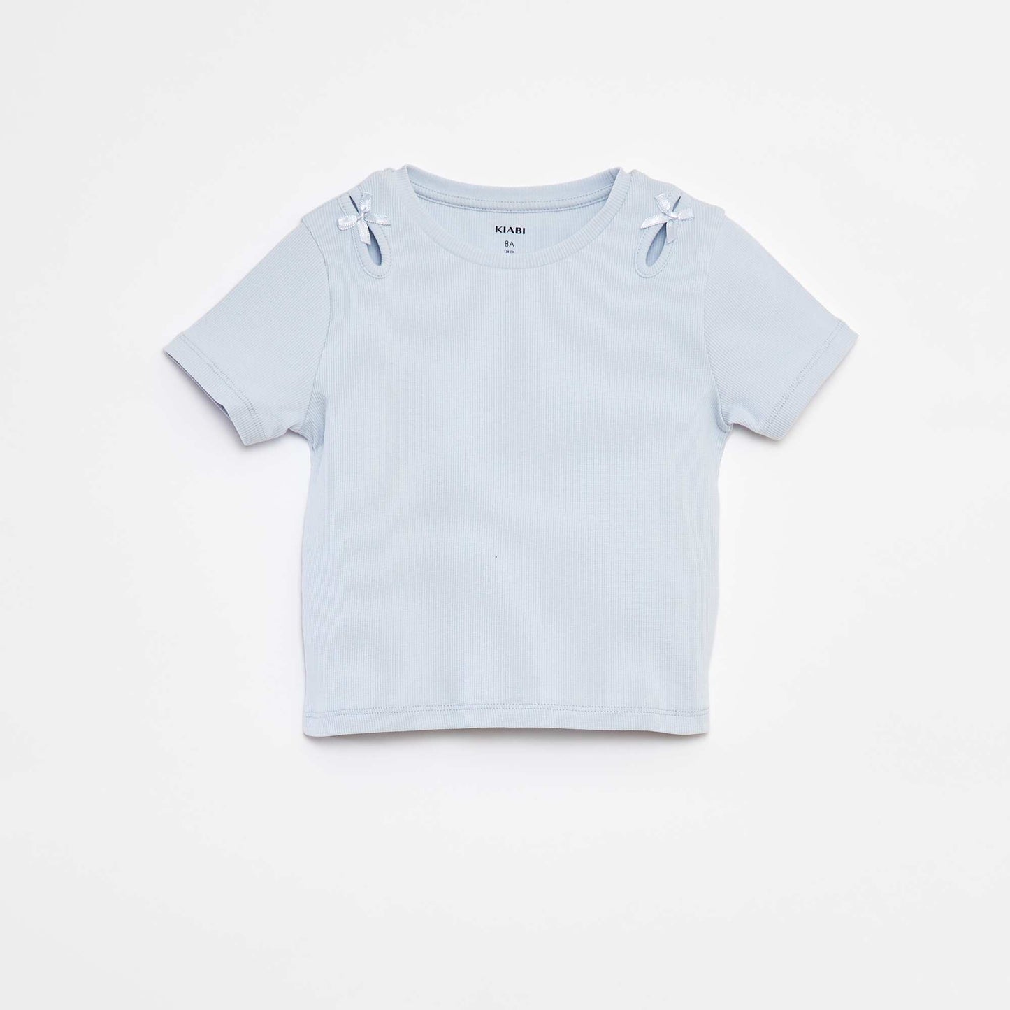 T-shirt à manches courtes avec nœuds décoratifs BLEU