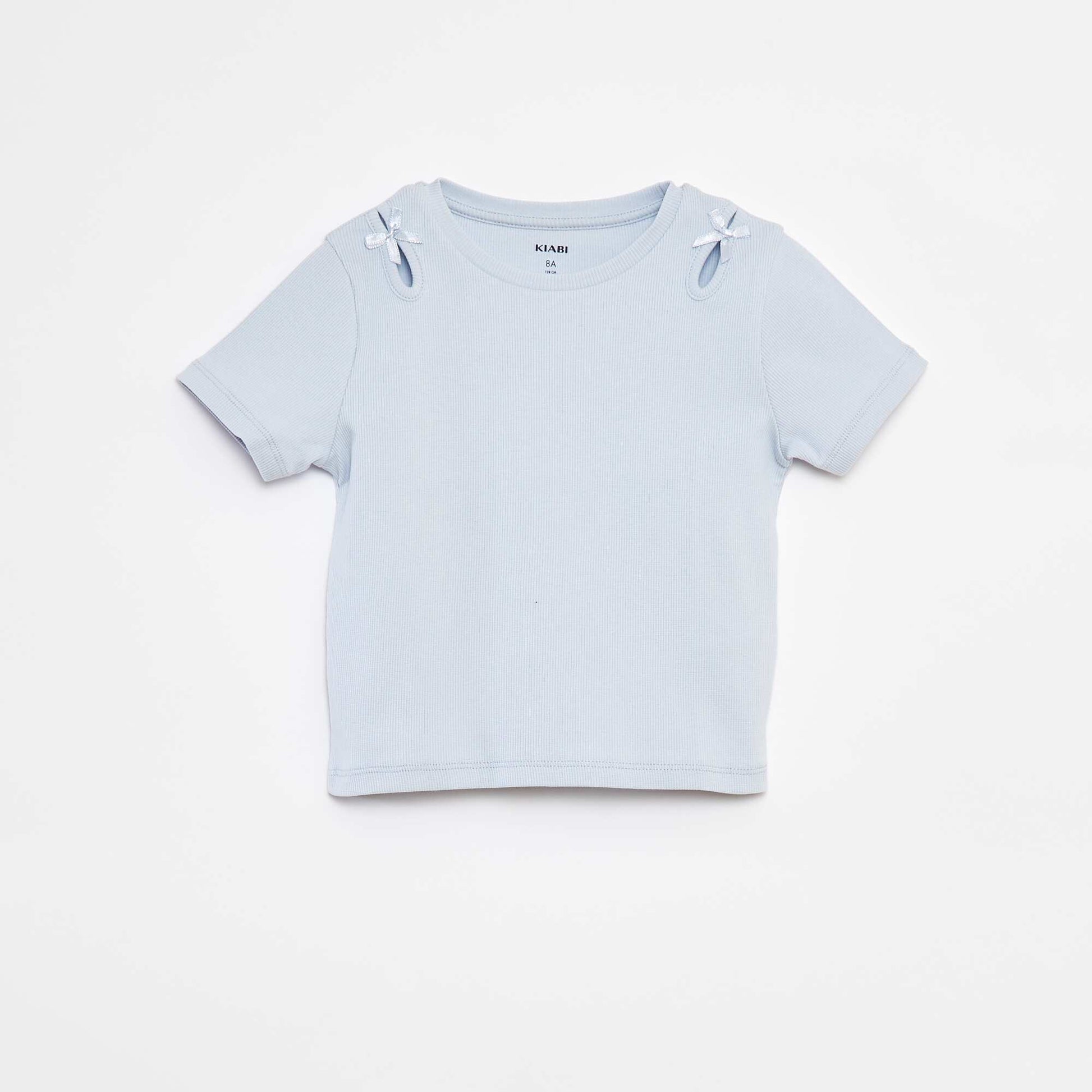 T-shirt à manches courtes avec nœuds décoratifs BLEU