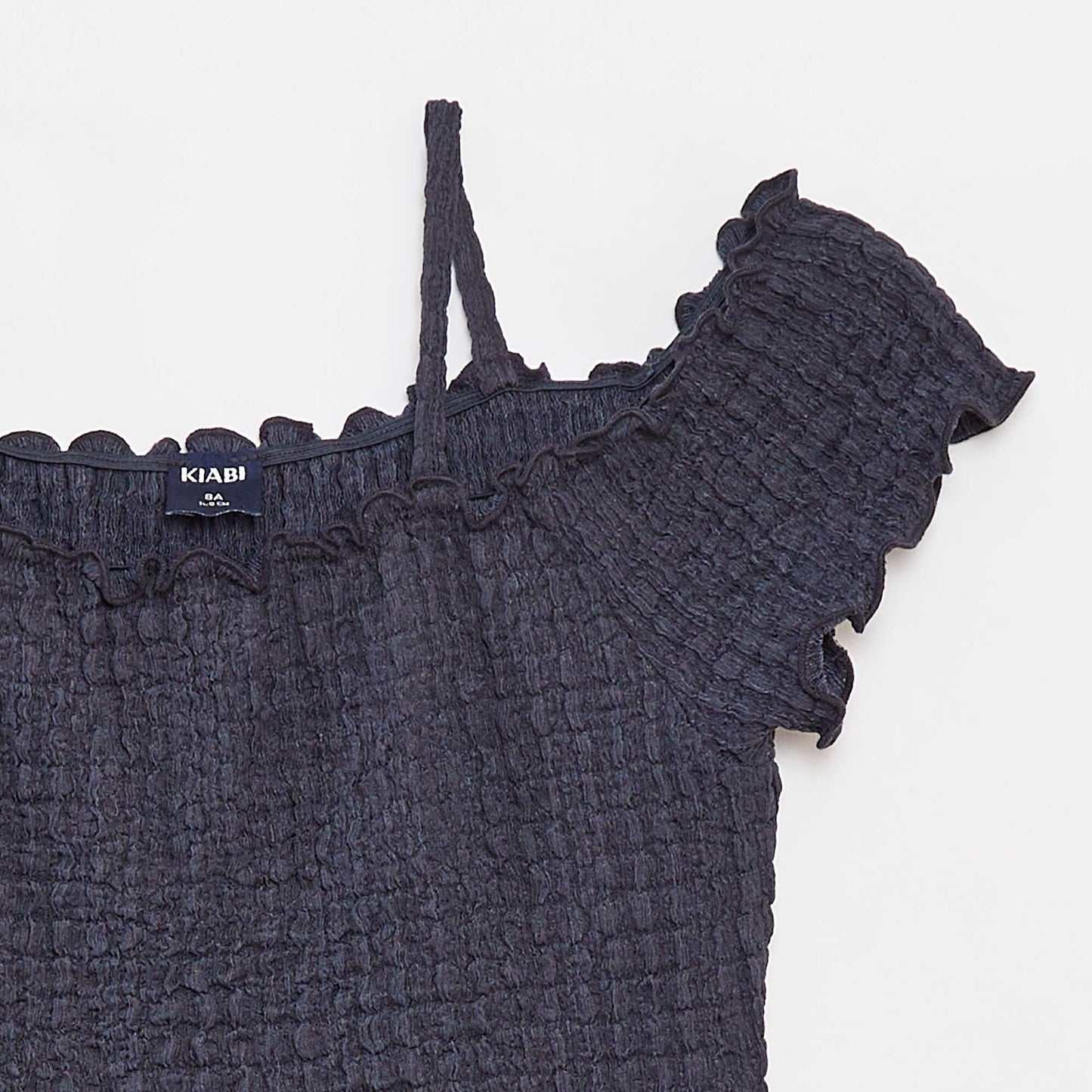 Top en maille gaufrée BLEU