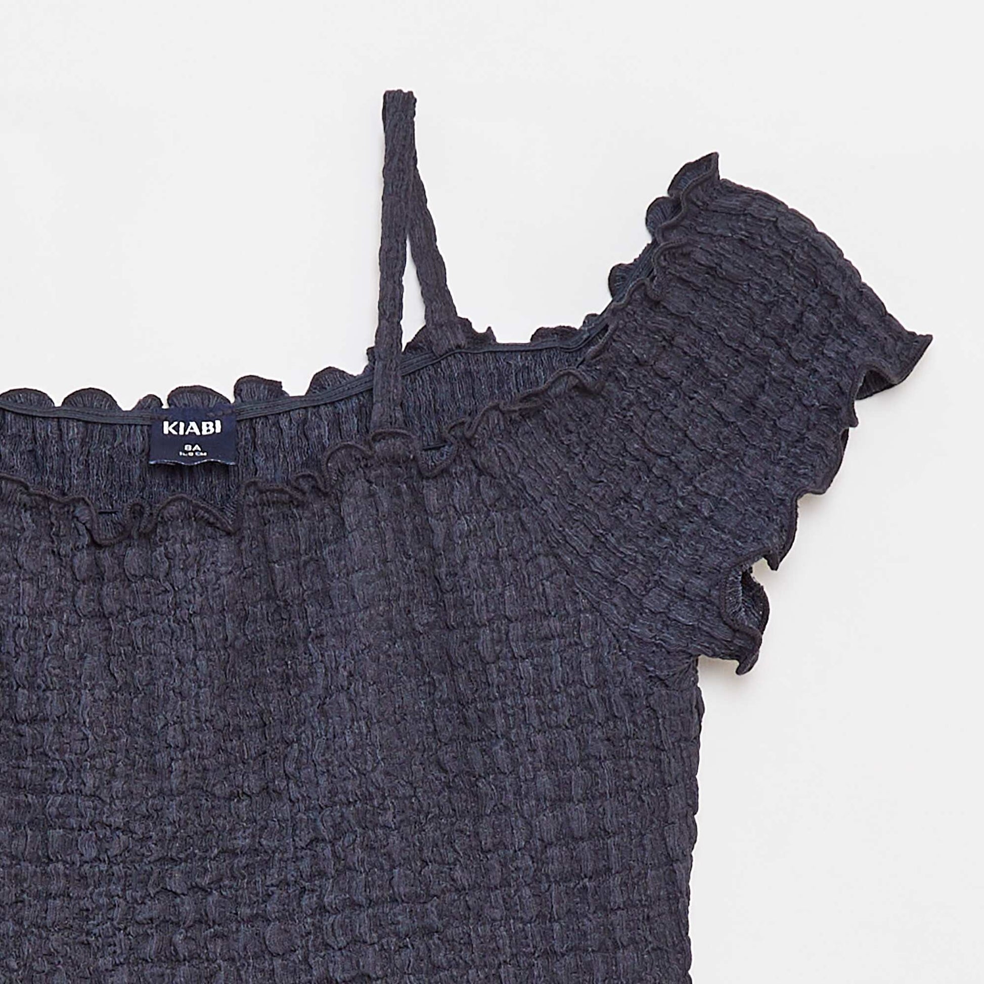 Top en maille gaufrée BLEU