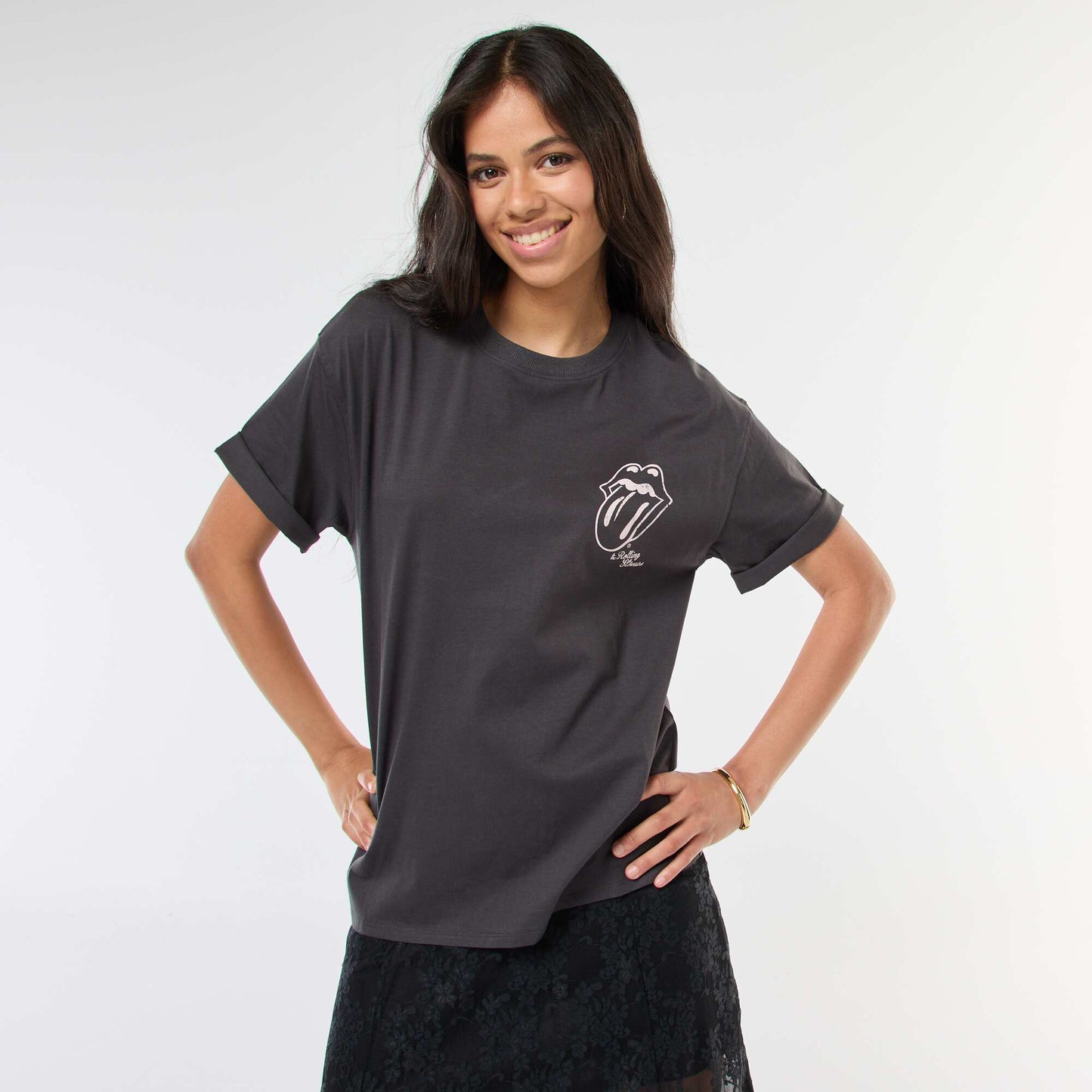 T-shirt 'The Rolling Stones' à manches courtes NOIR