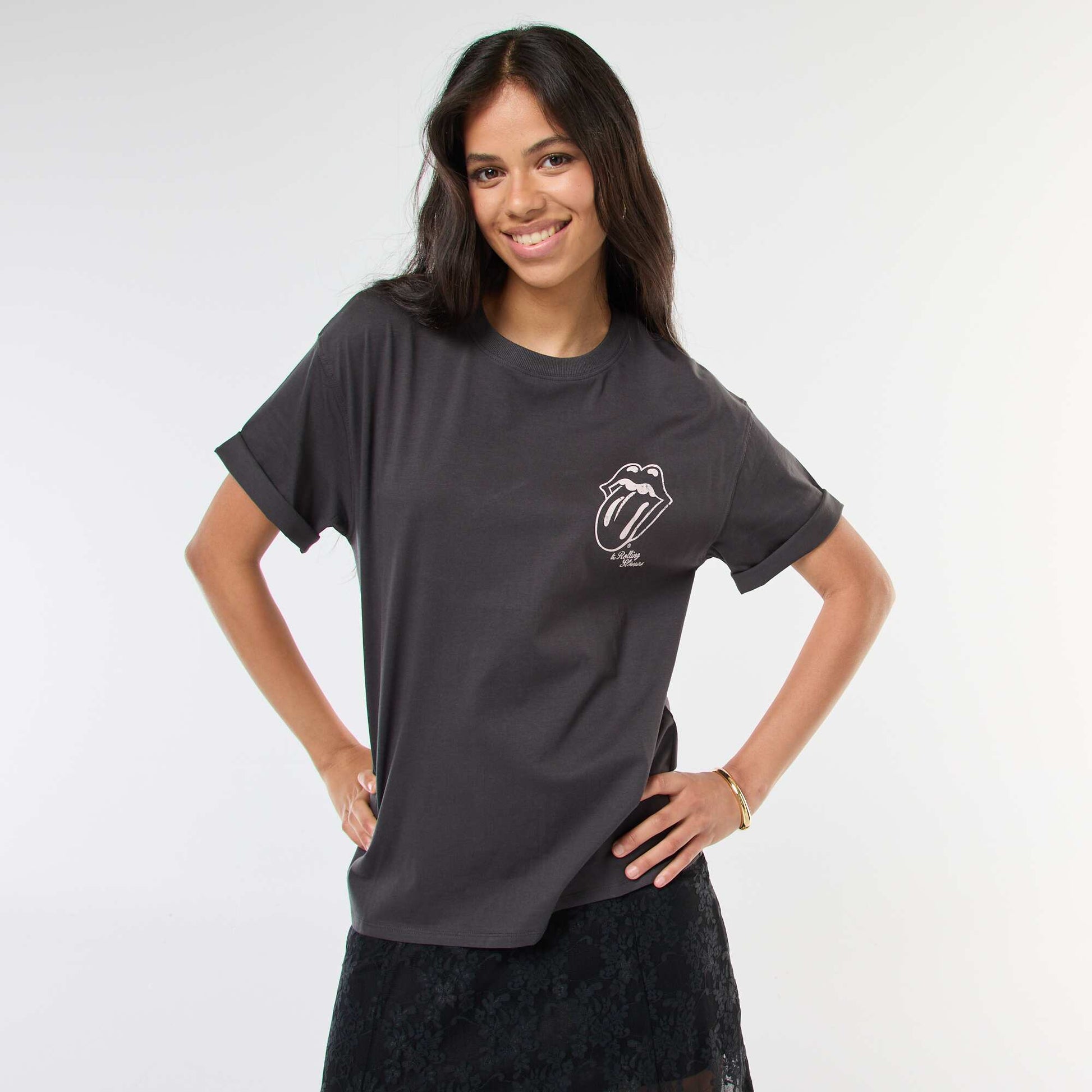 T-shirt 'The Rolling Stones' à manches courtes NOIR