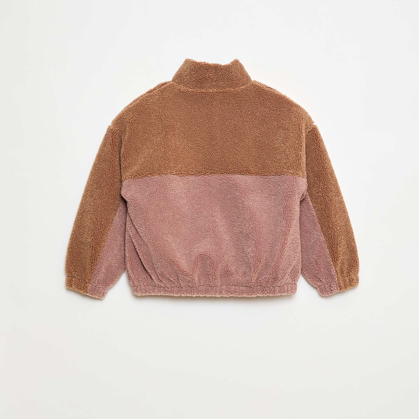 Gilet zippé effet moutonné MARRON