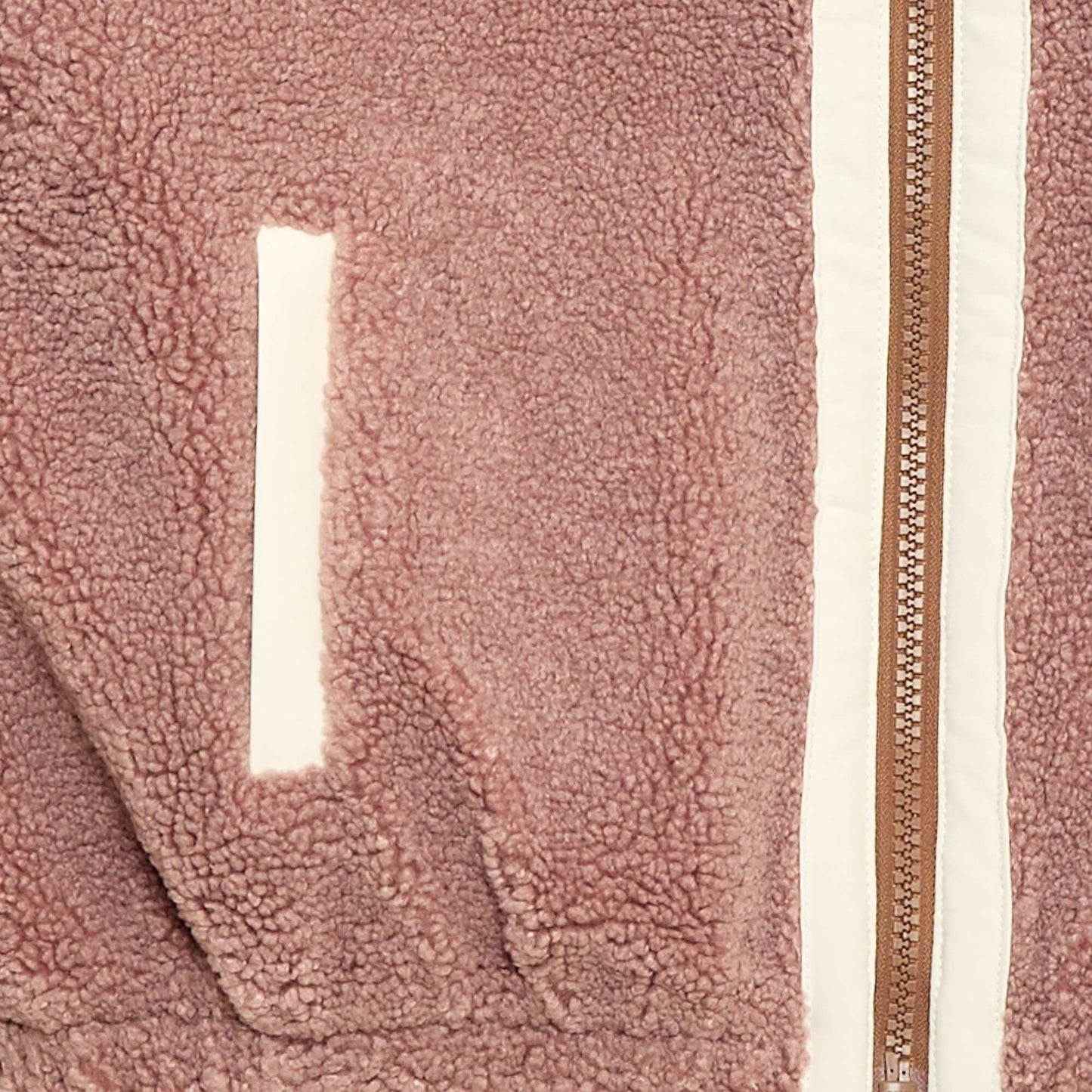 Gilet zippé effet moutonné MARRON