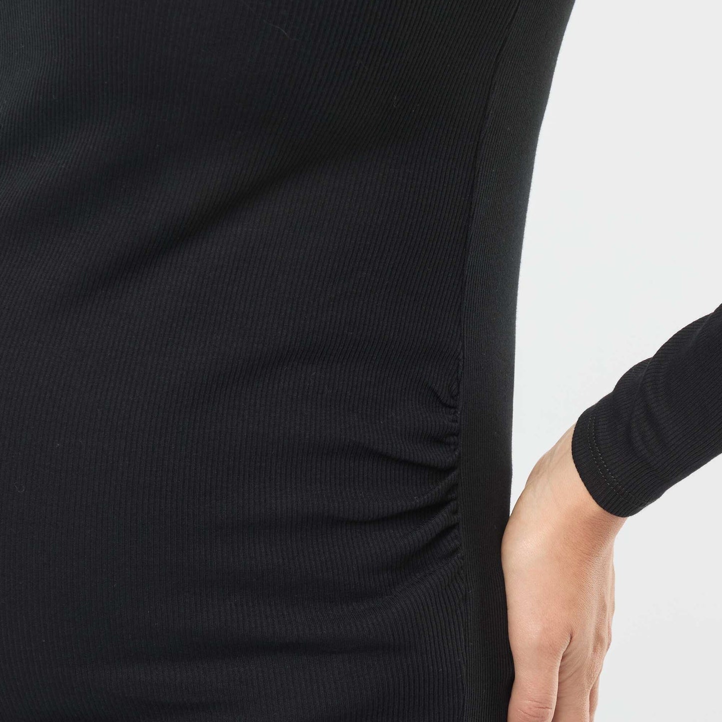 Tee-shirt de maternité côtelé NOIR