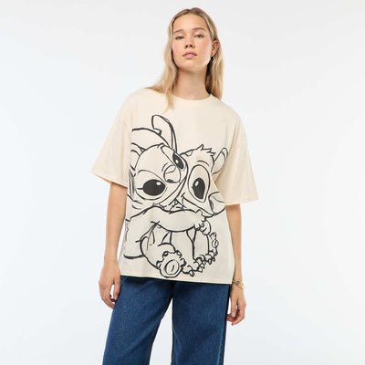 Tee-shirt 'Stitch' 'Disney' manches courtes BEIGE