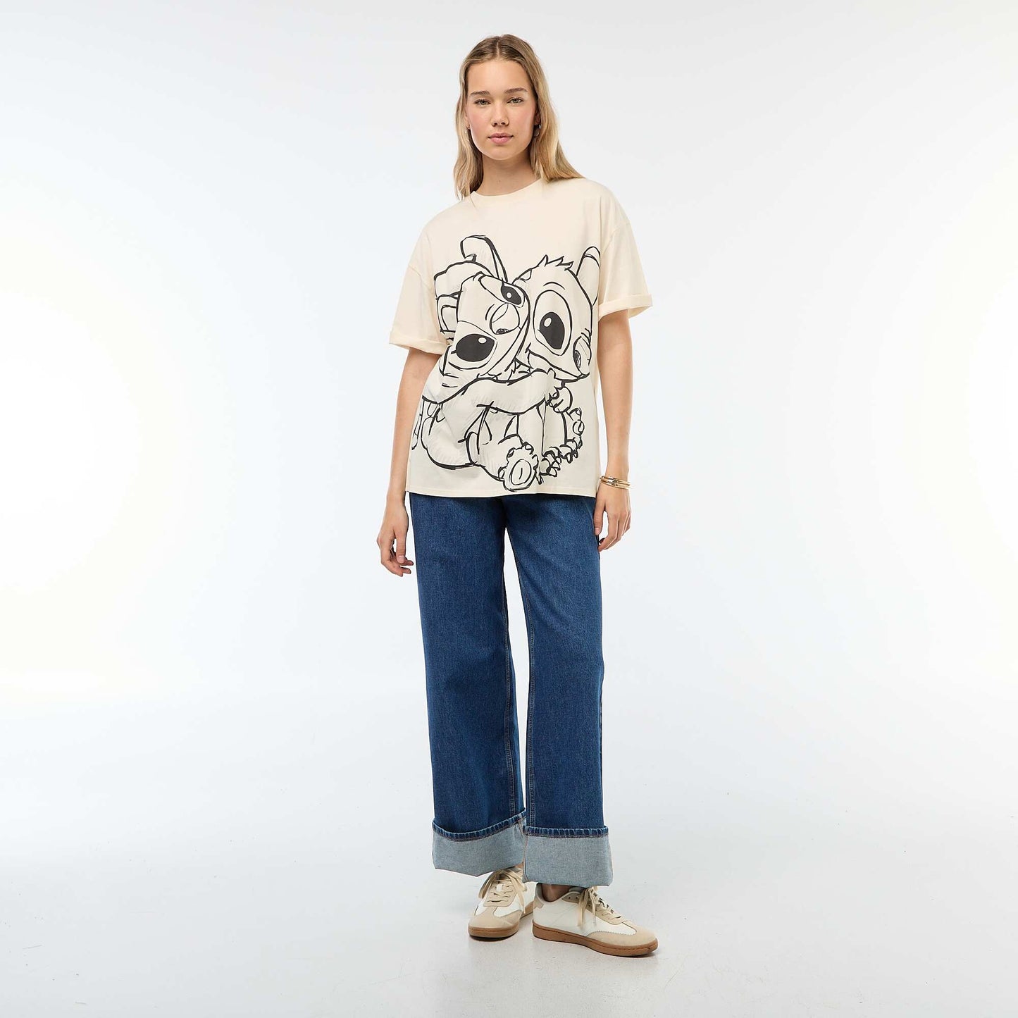 Tee-shirt 'Stitch' 'Disney' manches courtes BEIGE