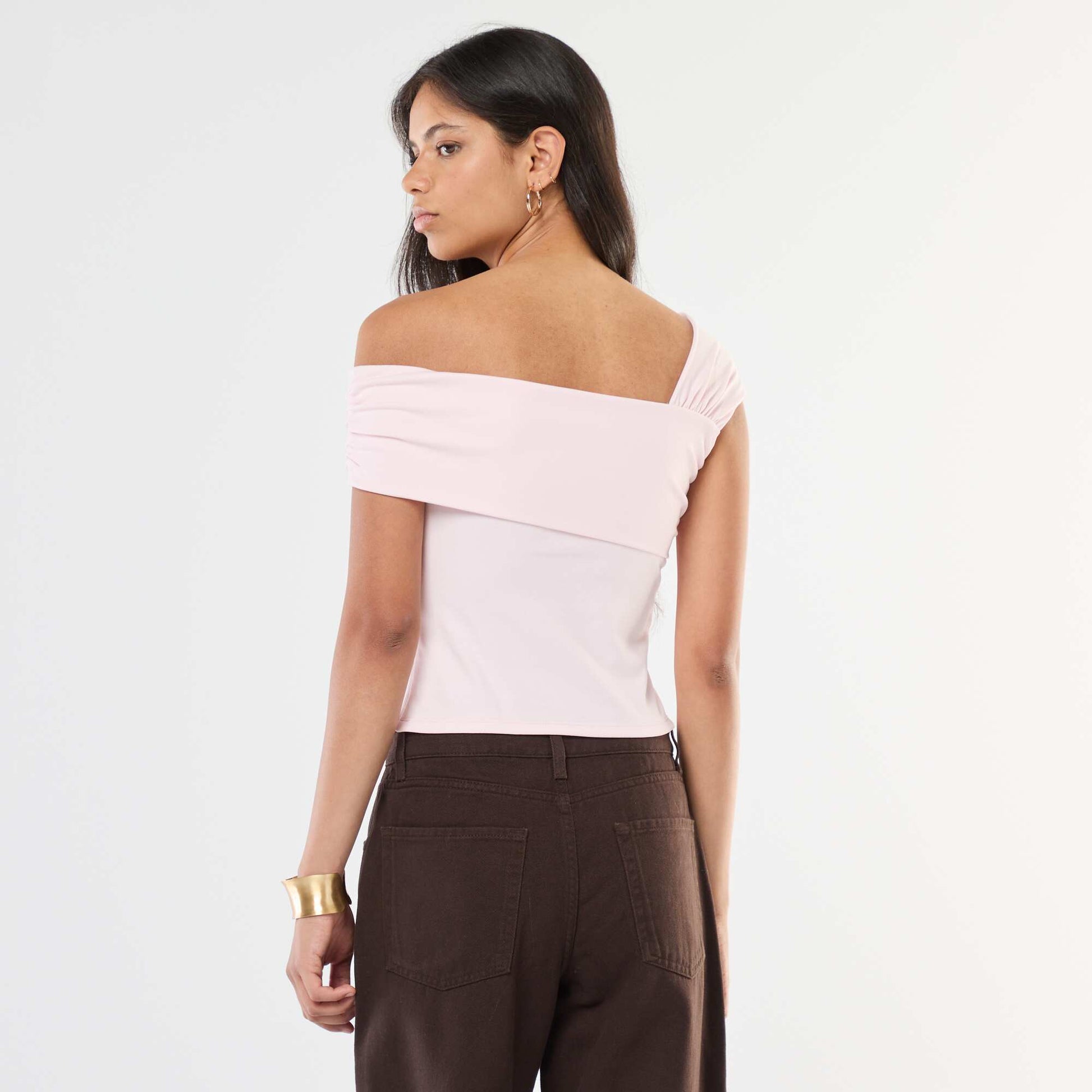 Débardeur bretelles drapées asymétriques ROSE