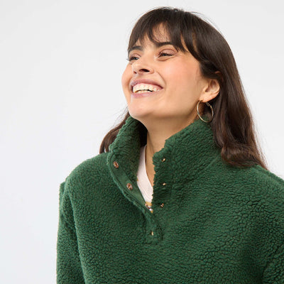 Sweat en maille bouclette imprimé VERT