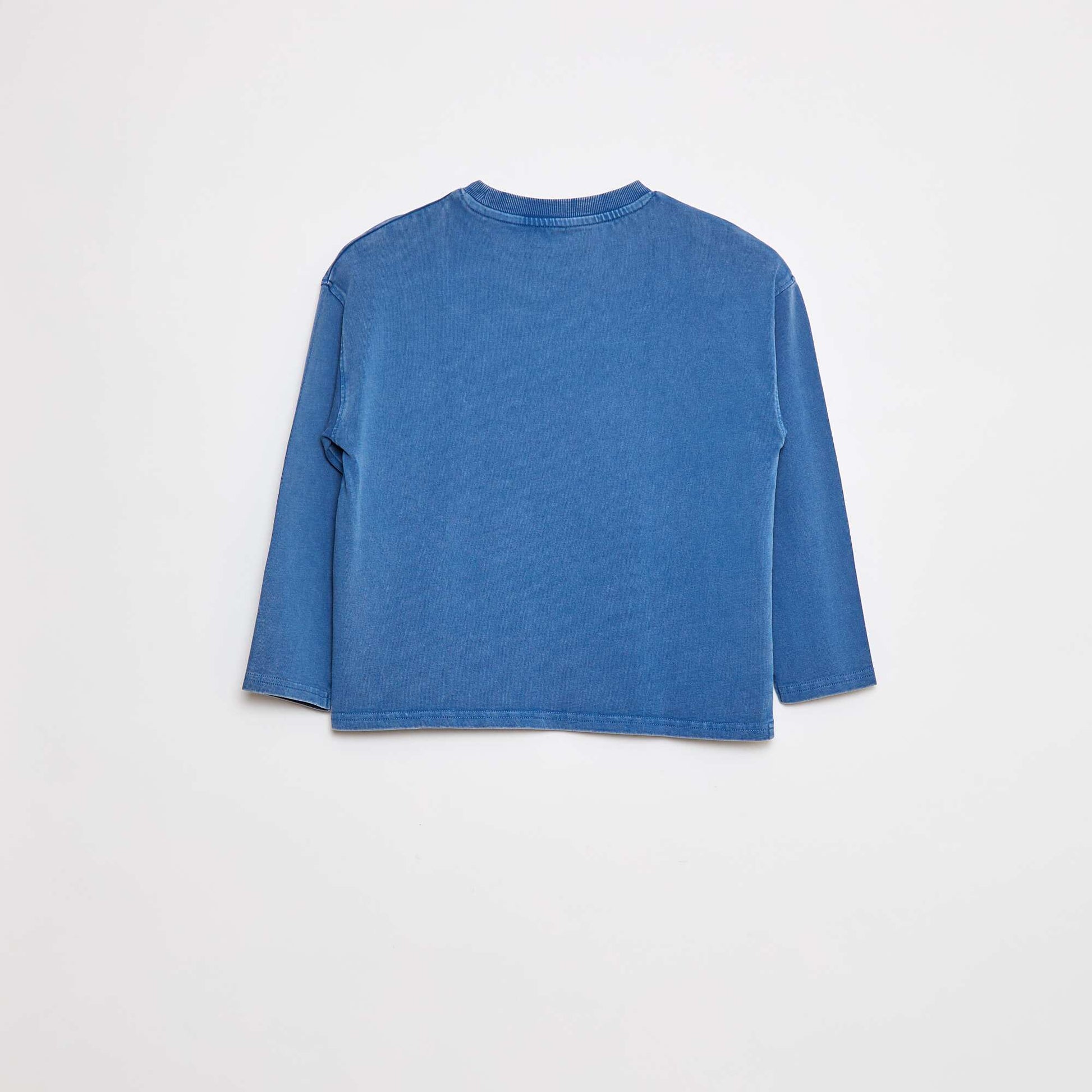 T-shirt à manches longues style sport américain BLEU