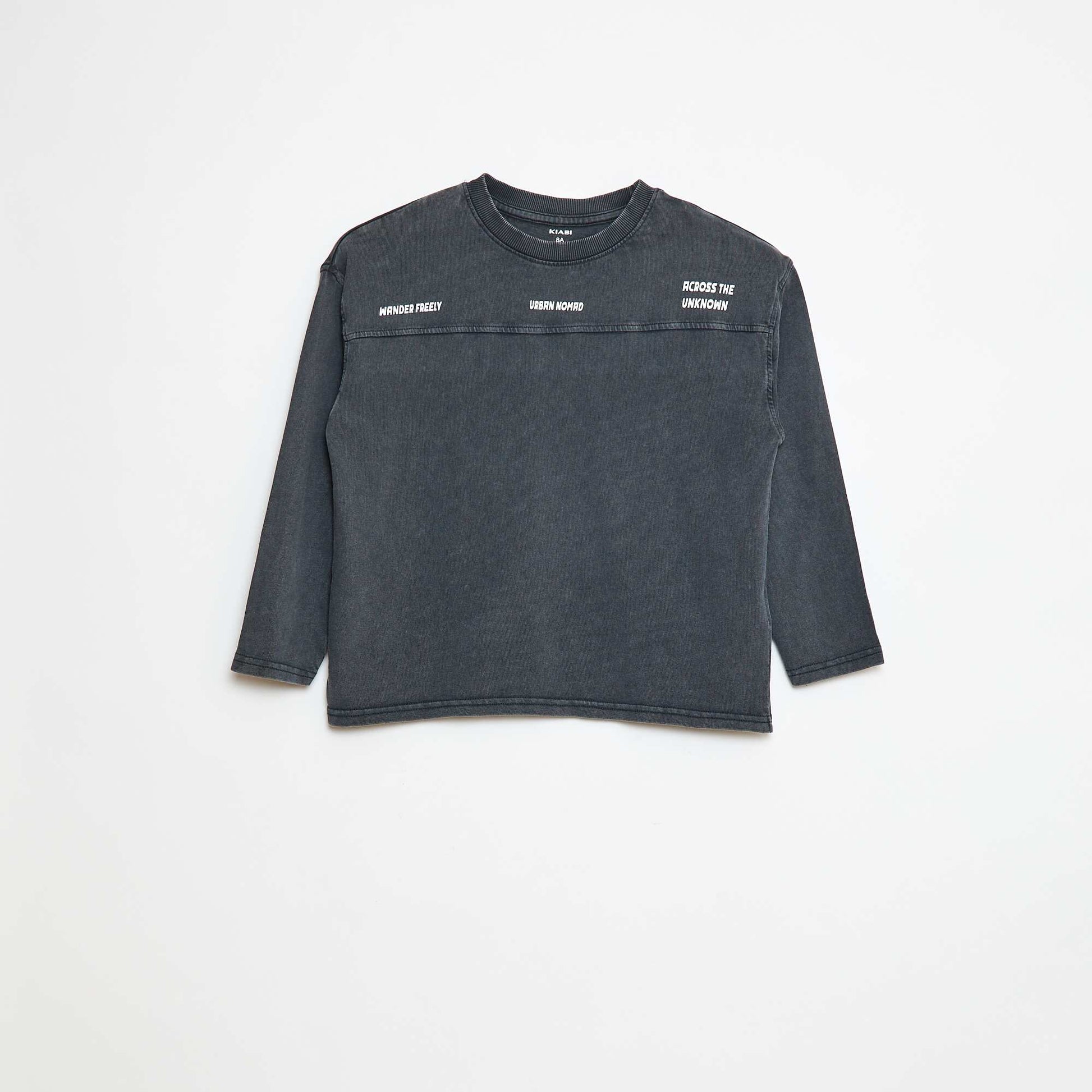 T-shirt à manches longues style sport américain NOIR