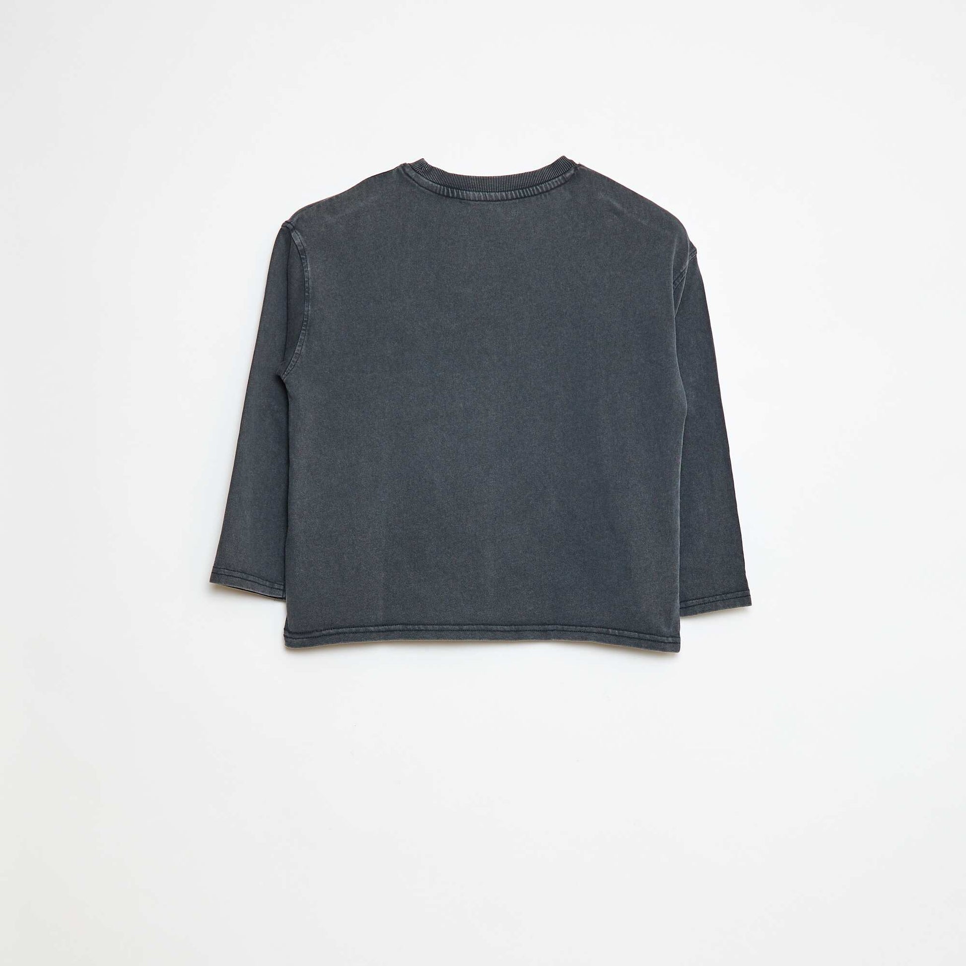 T-shirt à manches longues style sport américain NOIR