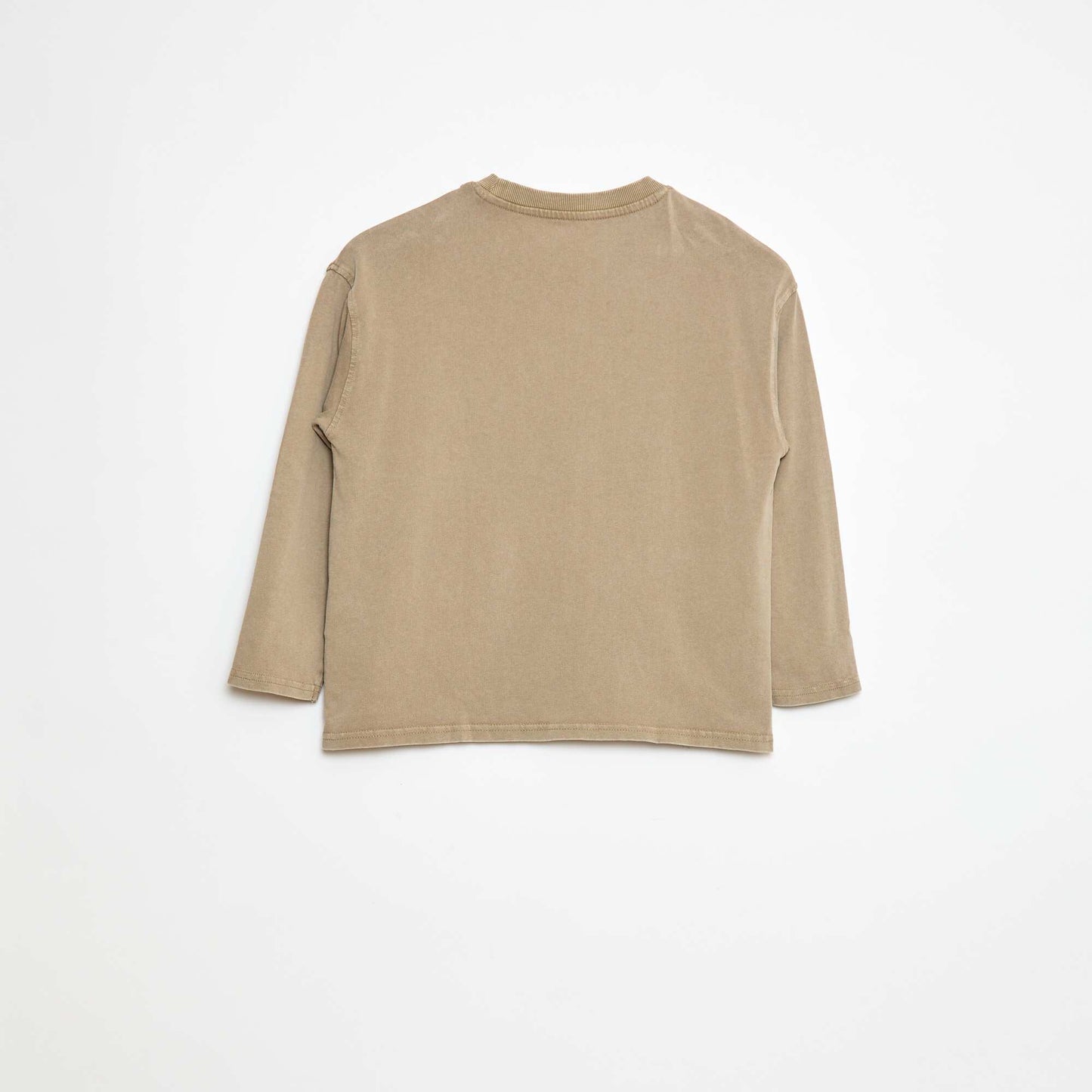 T-shirt à manches longues style sport américain BEIGE