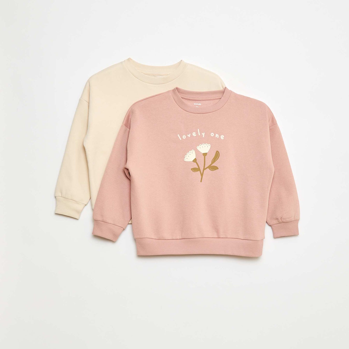 Lot de 2 sweats imprimés en coton ROSE
